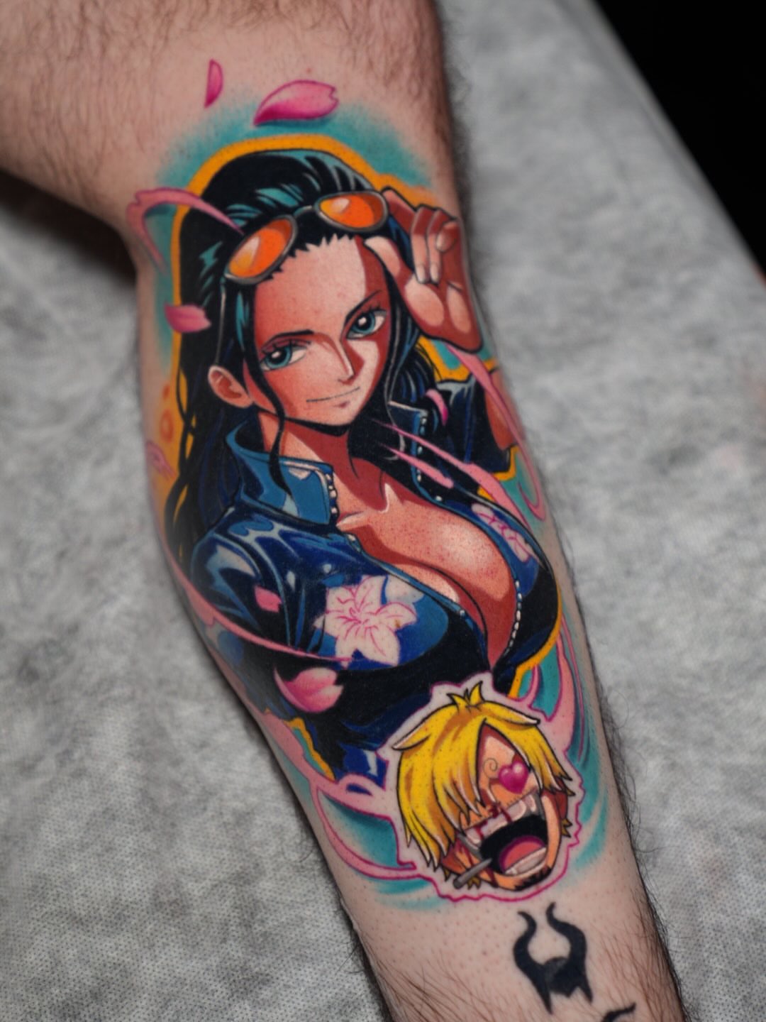 Anime characters anime tattoo on the forearm by CRISTIAN AMORES シ