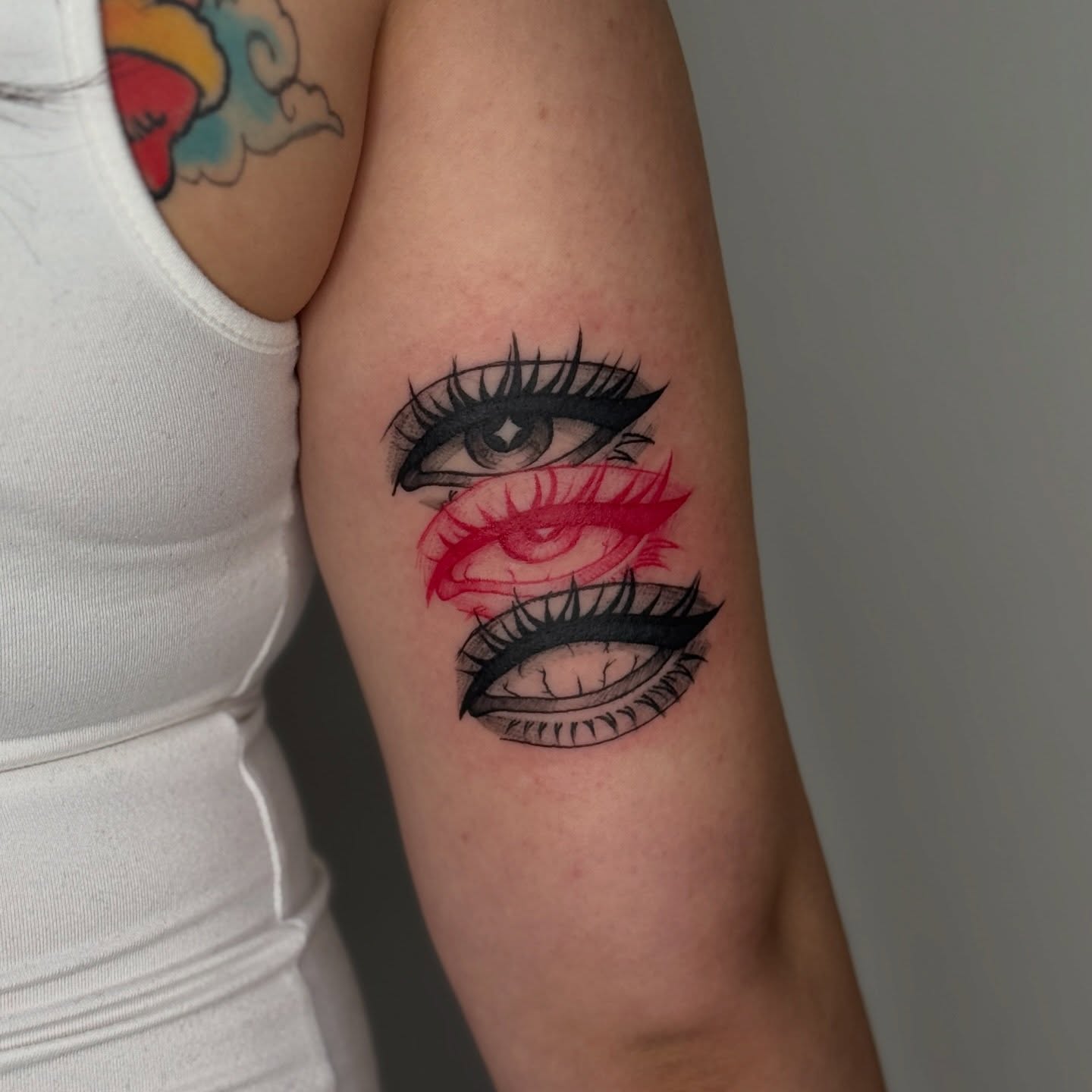 Eyes realism tattoo on the forearm by ink by kimmy ☾⋆⁺₊⋆