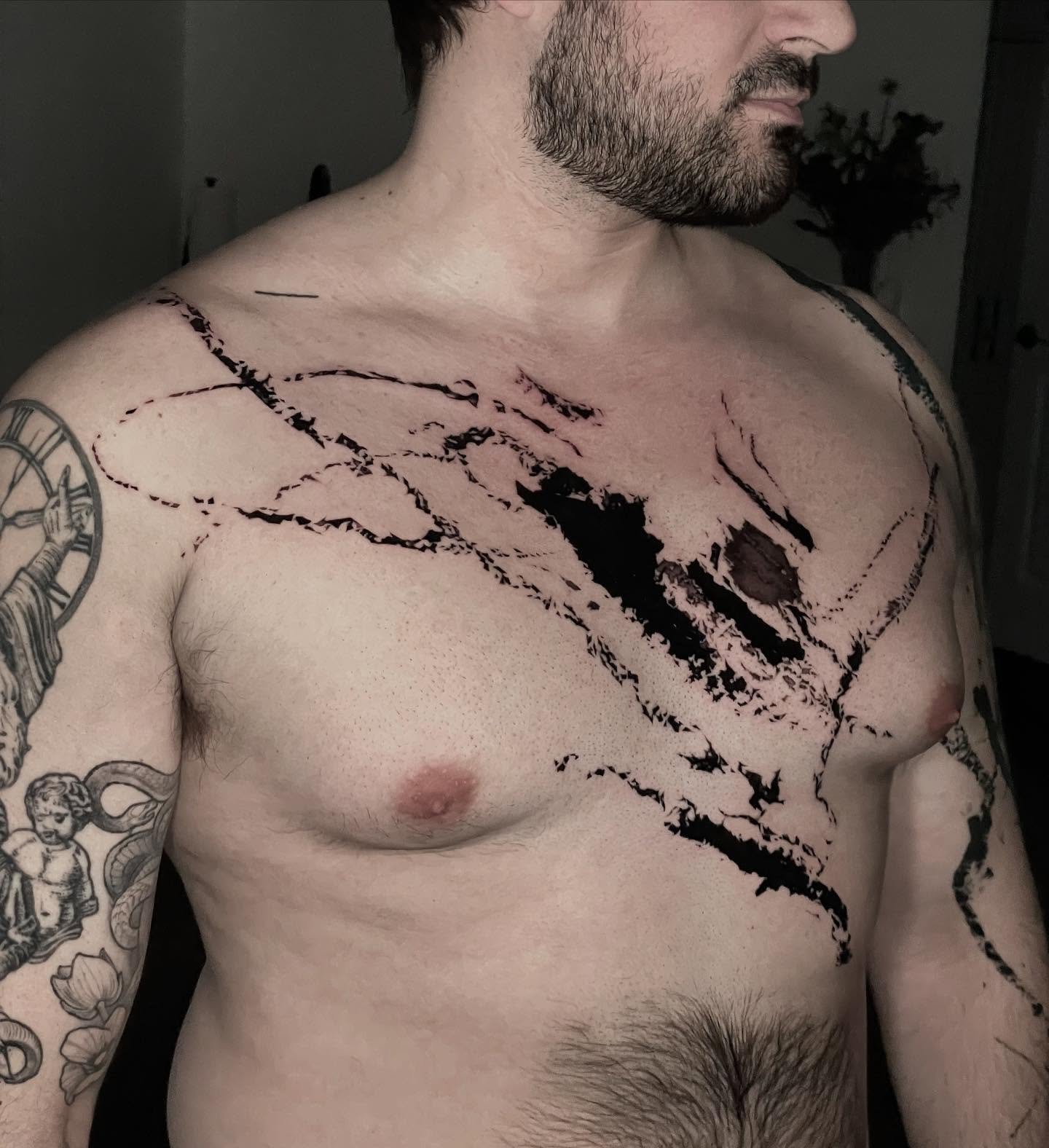Tattoo by @profet_ink — black_and_grey, dotwork