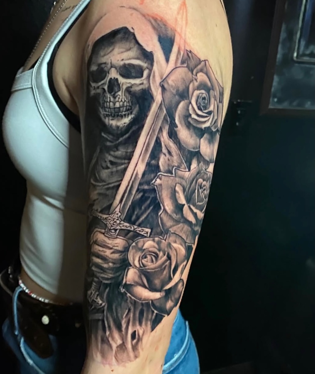 Tattoo by @tattooartist_dano — black_and_grey, realism