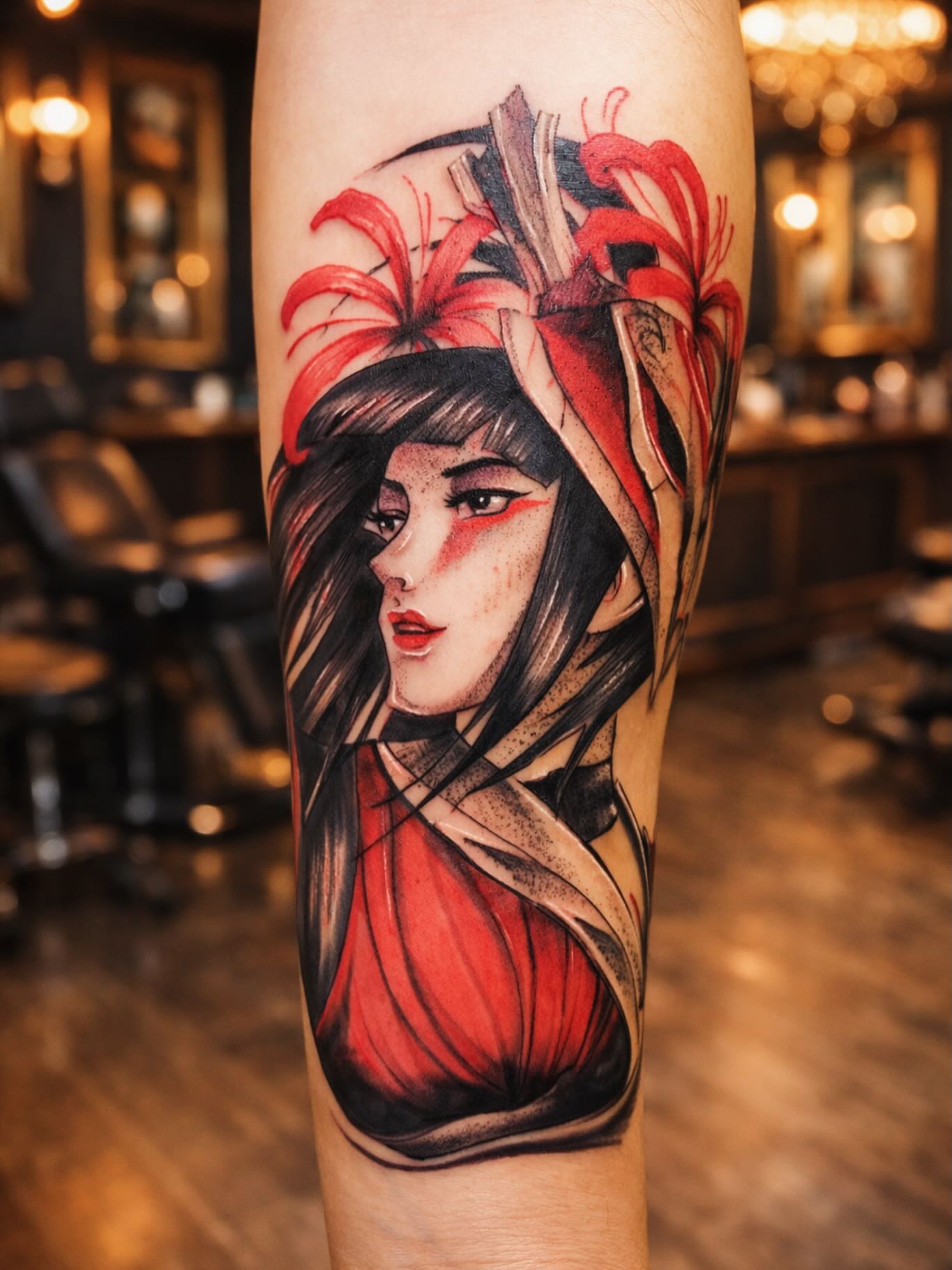 Tattoo by @angeljimeneztattoos — anime, realism