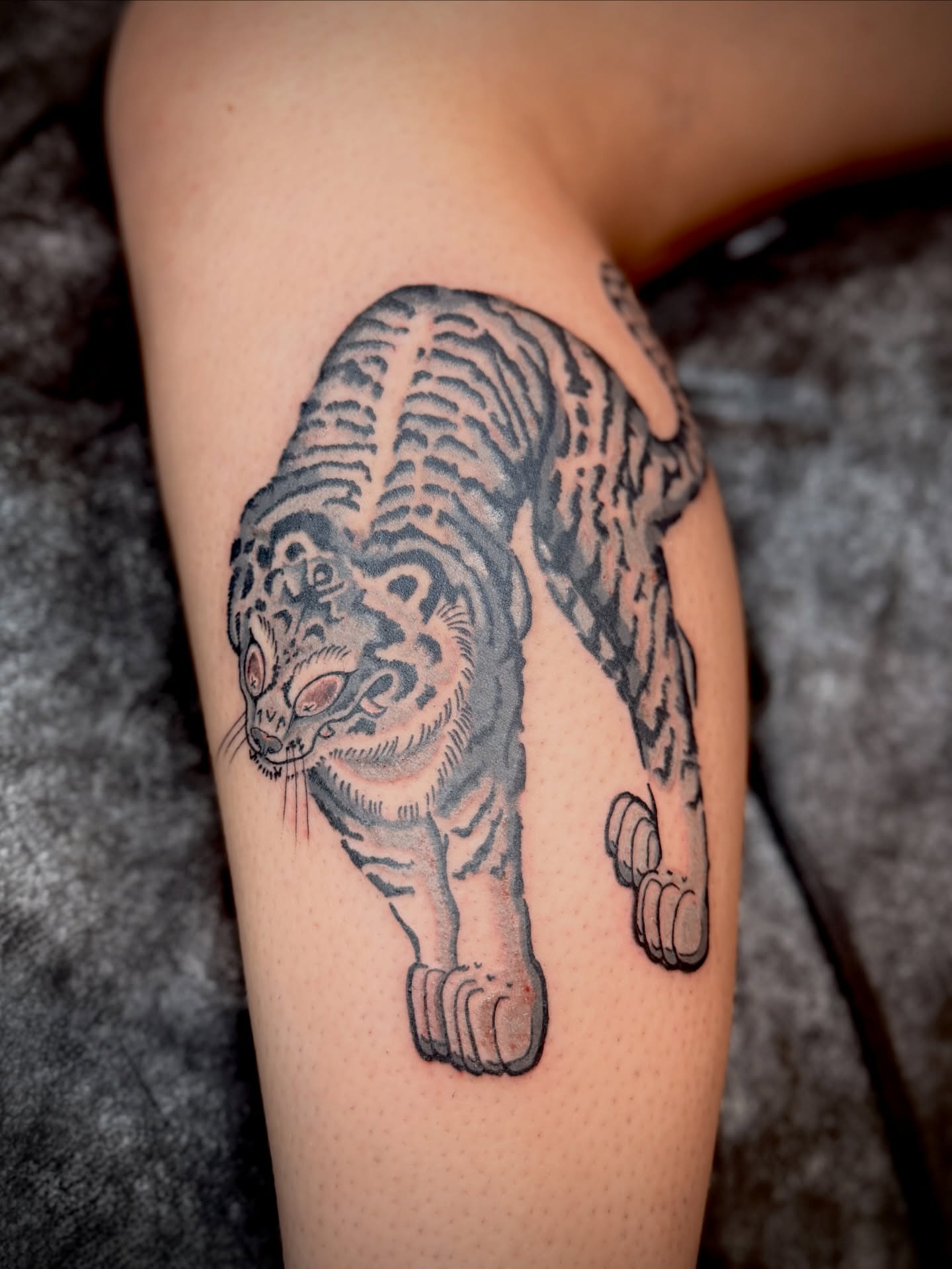 Tattoo by @morgan_tattoos — black_and_grey