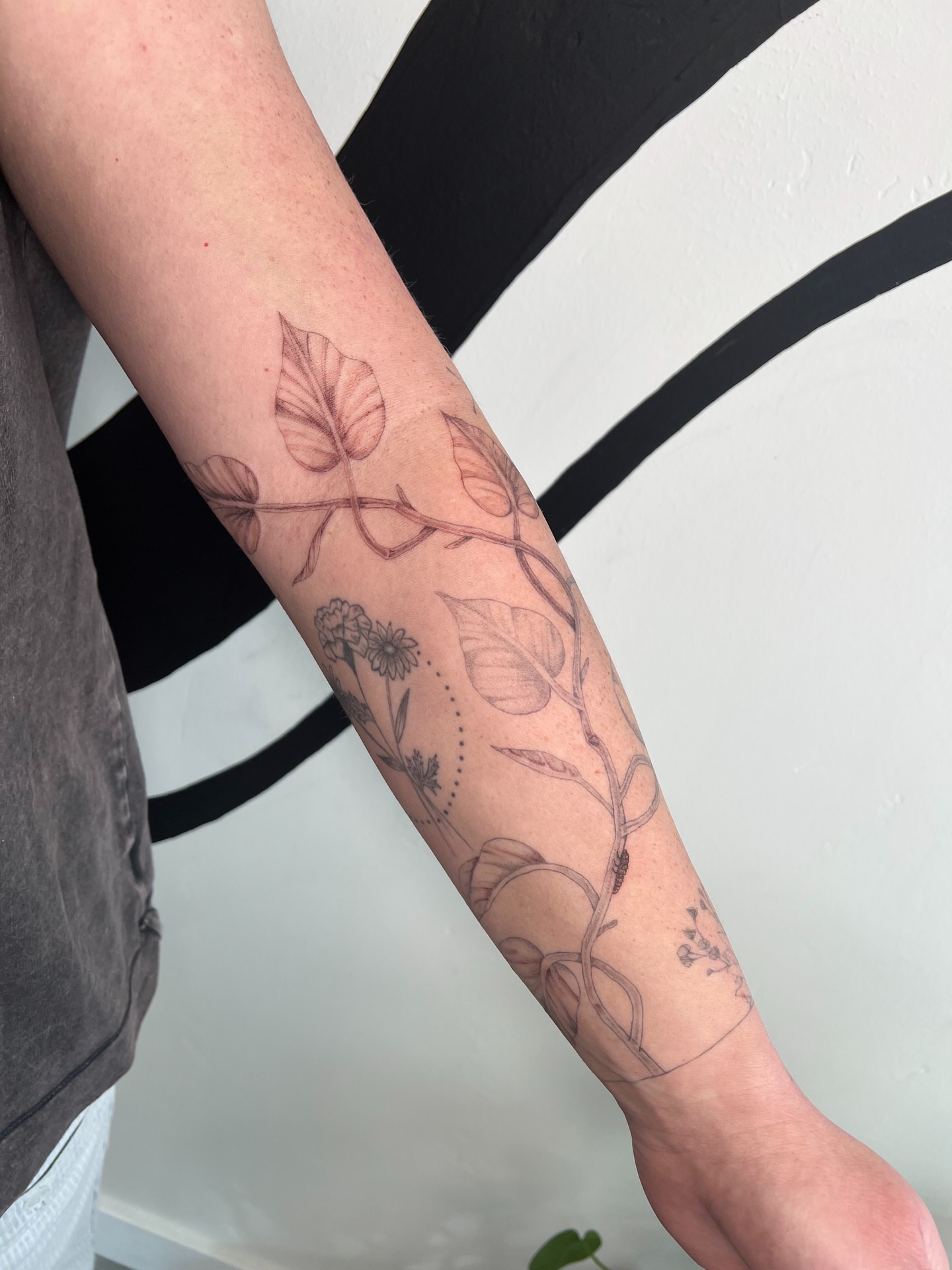 Tattoo by @bigbeautyjudi — black_and_grey, fine_line