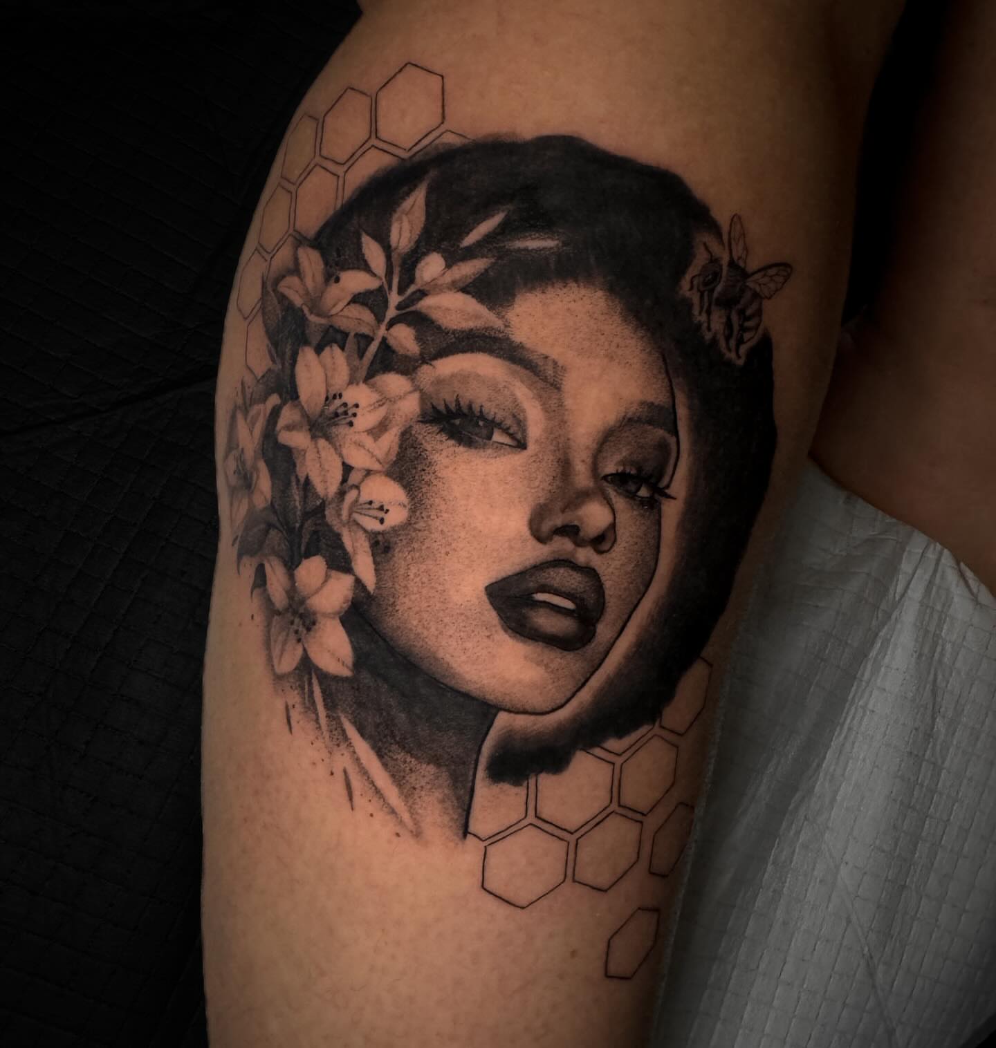 Tattoo by @_dreadnot_ — realism, black_and_grey