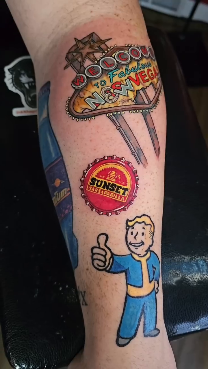 New school tattoo on the forearm by John Briceño, Columbus, Ohio