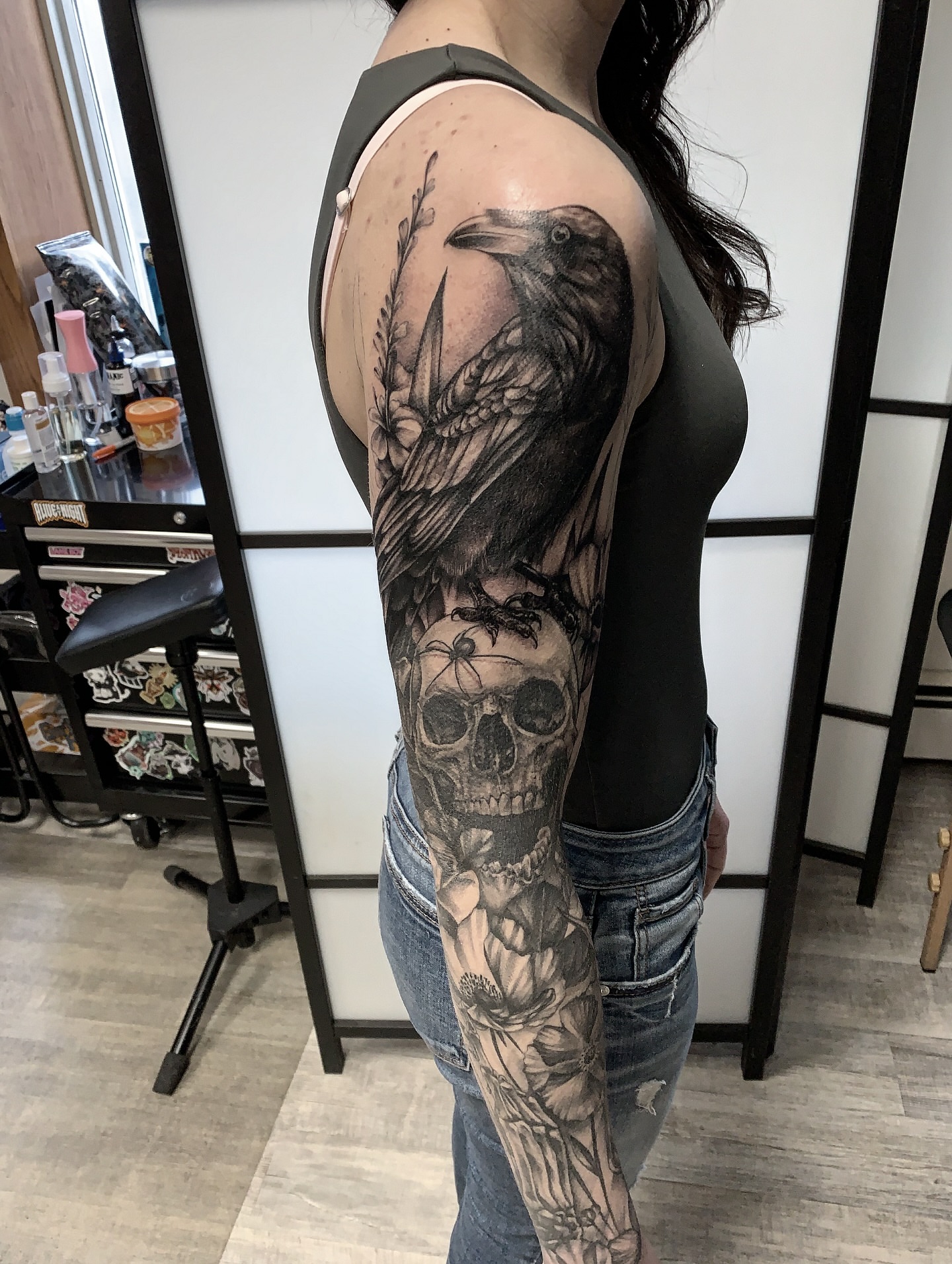 Tattoo by @macplanttattoos — black_and_grey, realism
