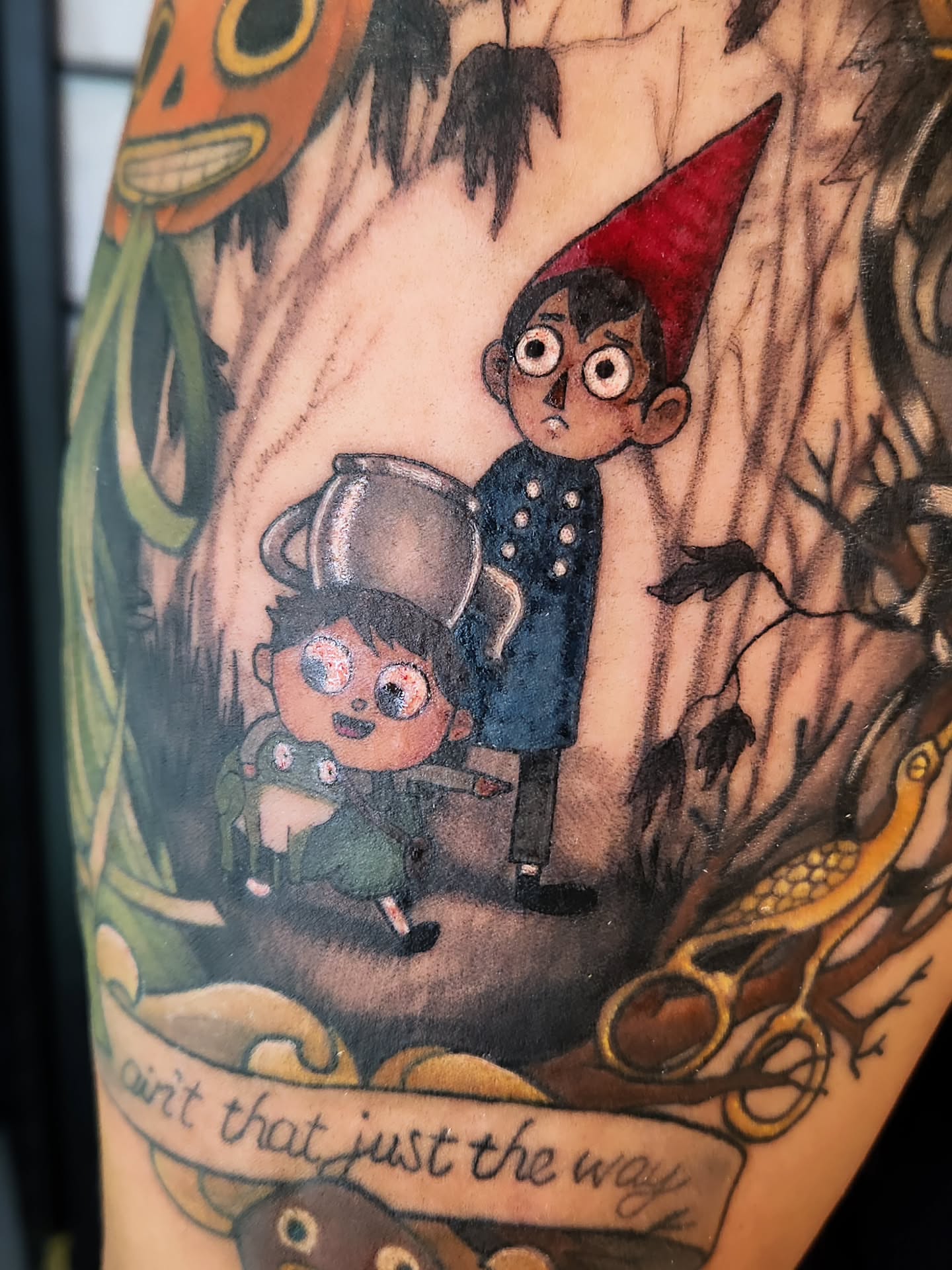 Over the garden wall characters anime tattoo on the forearm by Amanda Boyd - Duh!