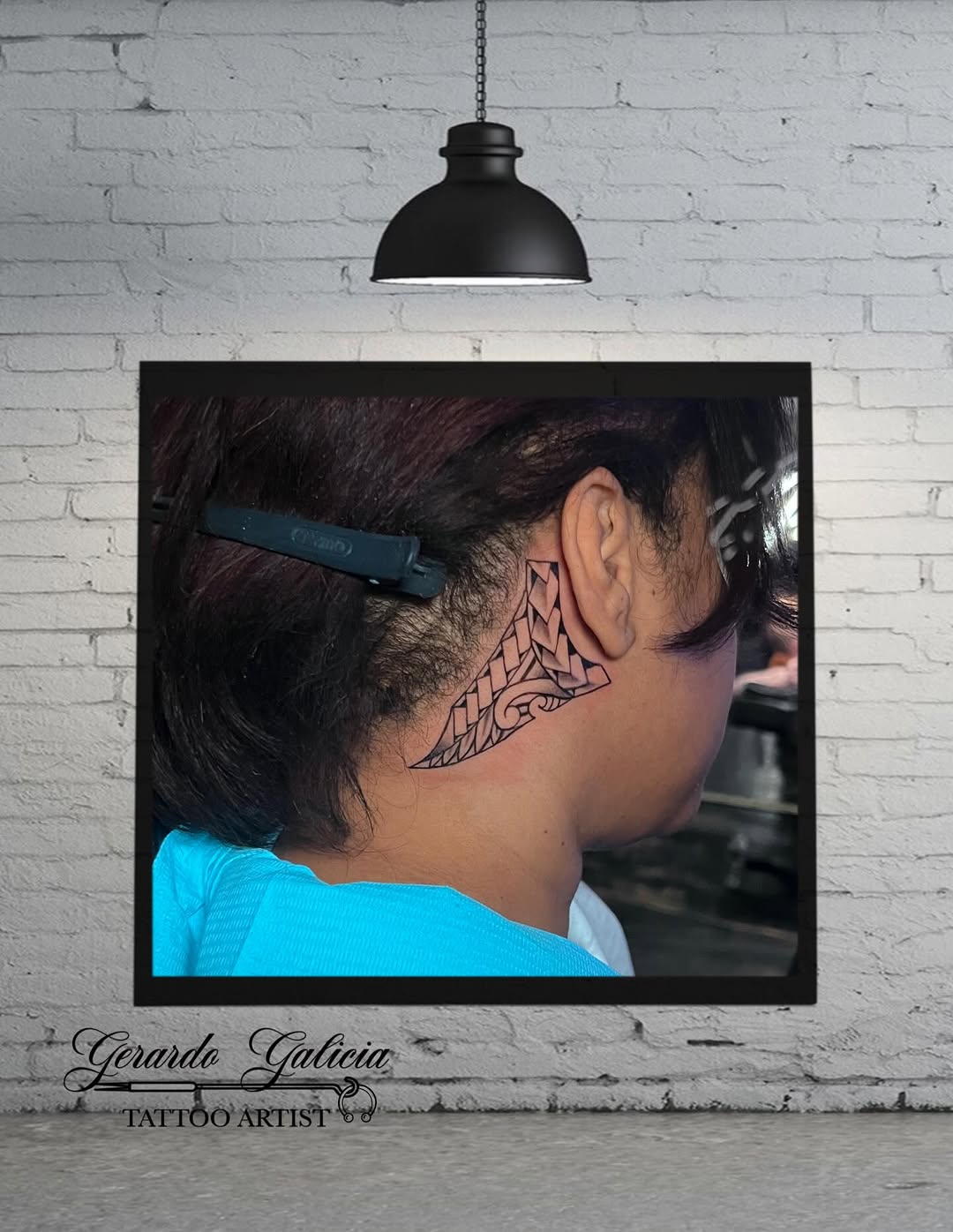 Tribal neck tattoo tattoo on the head by Gerardo Galicia, New York, New York