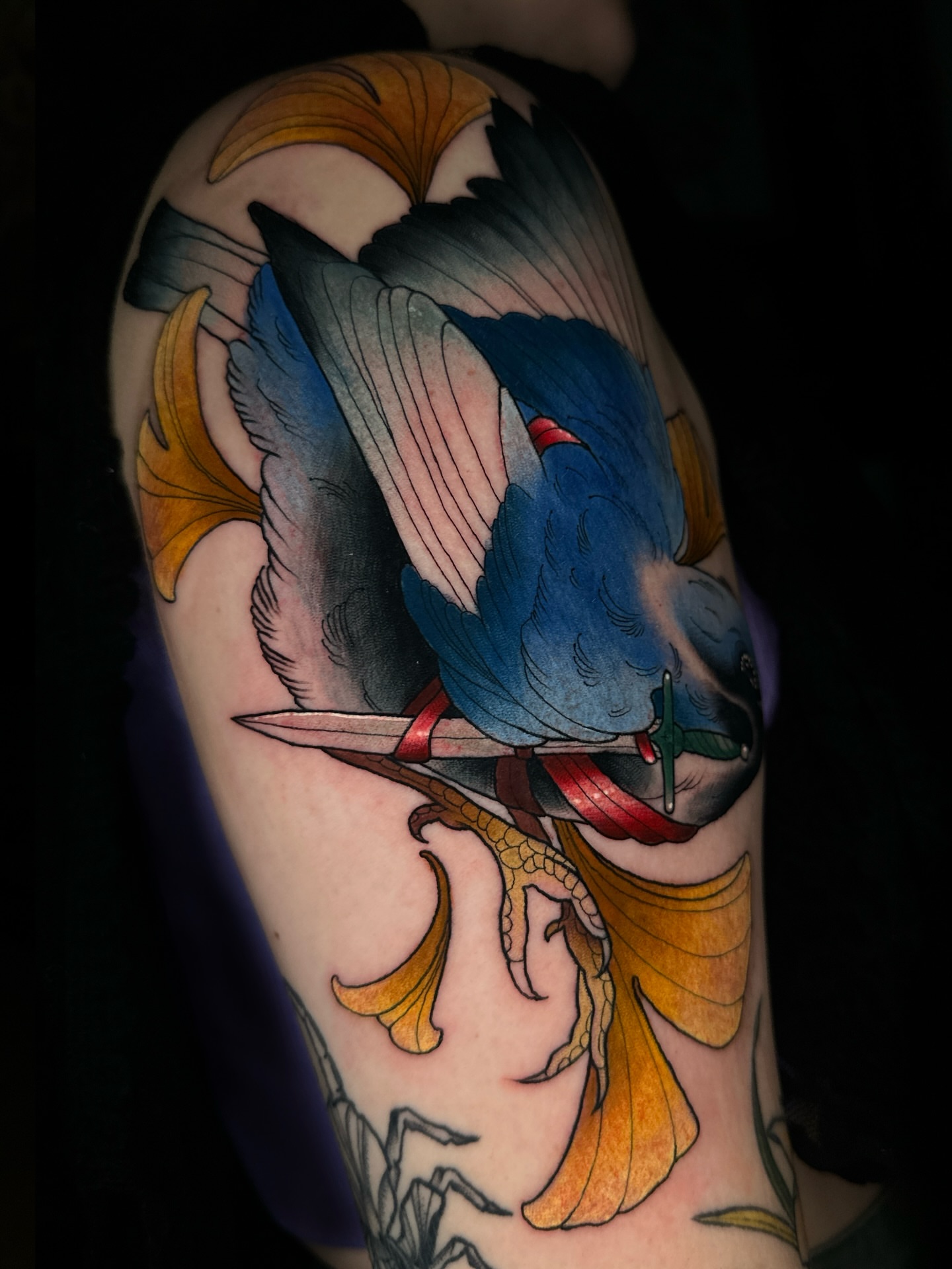 Bird and ship American traditional tattoo on the forearm by Rebecca Joy ❋ Tattoo Artist
