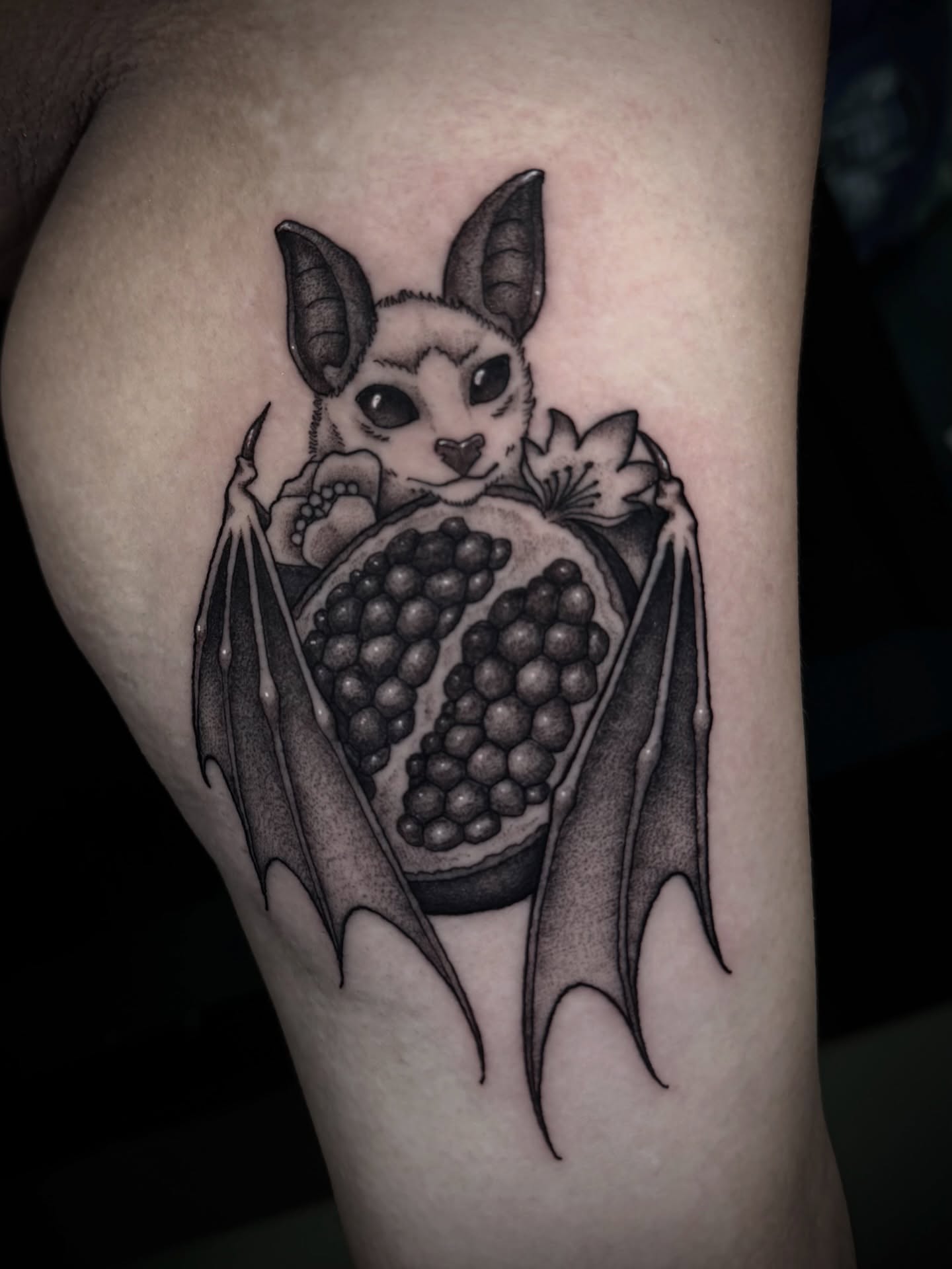 Tattoo by @d.lucian.tattoos — black_and_grey, dotwork