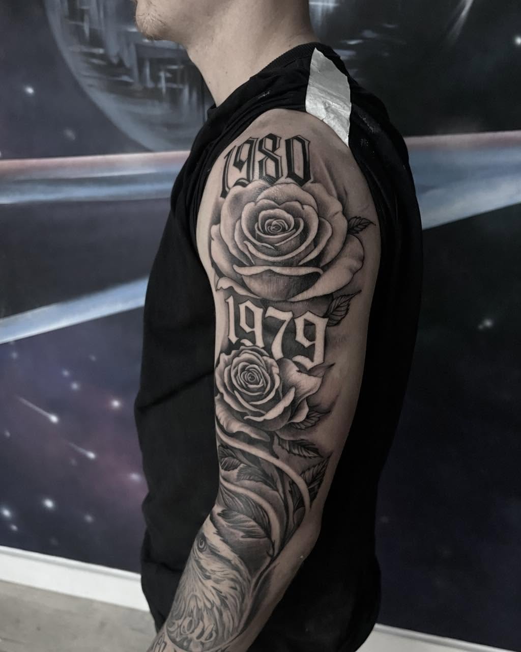 Tattoo by @daburningneedle — black_and_grey, realism