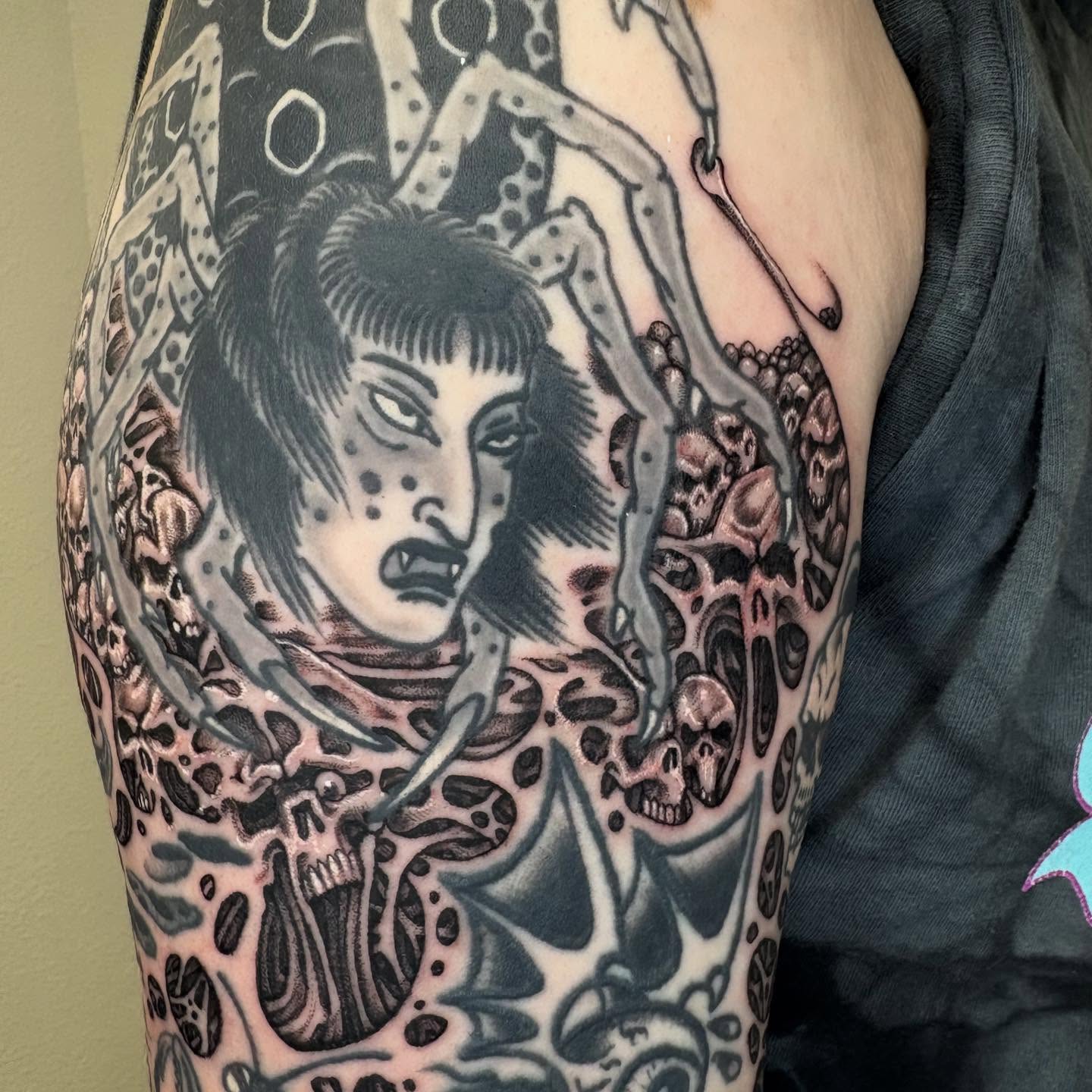Tattoo by @fried_world — dark_realism, dotwork