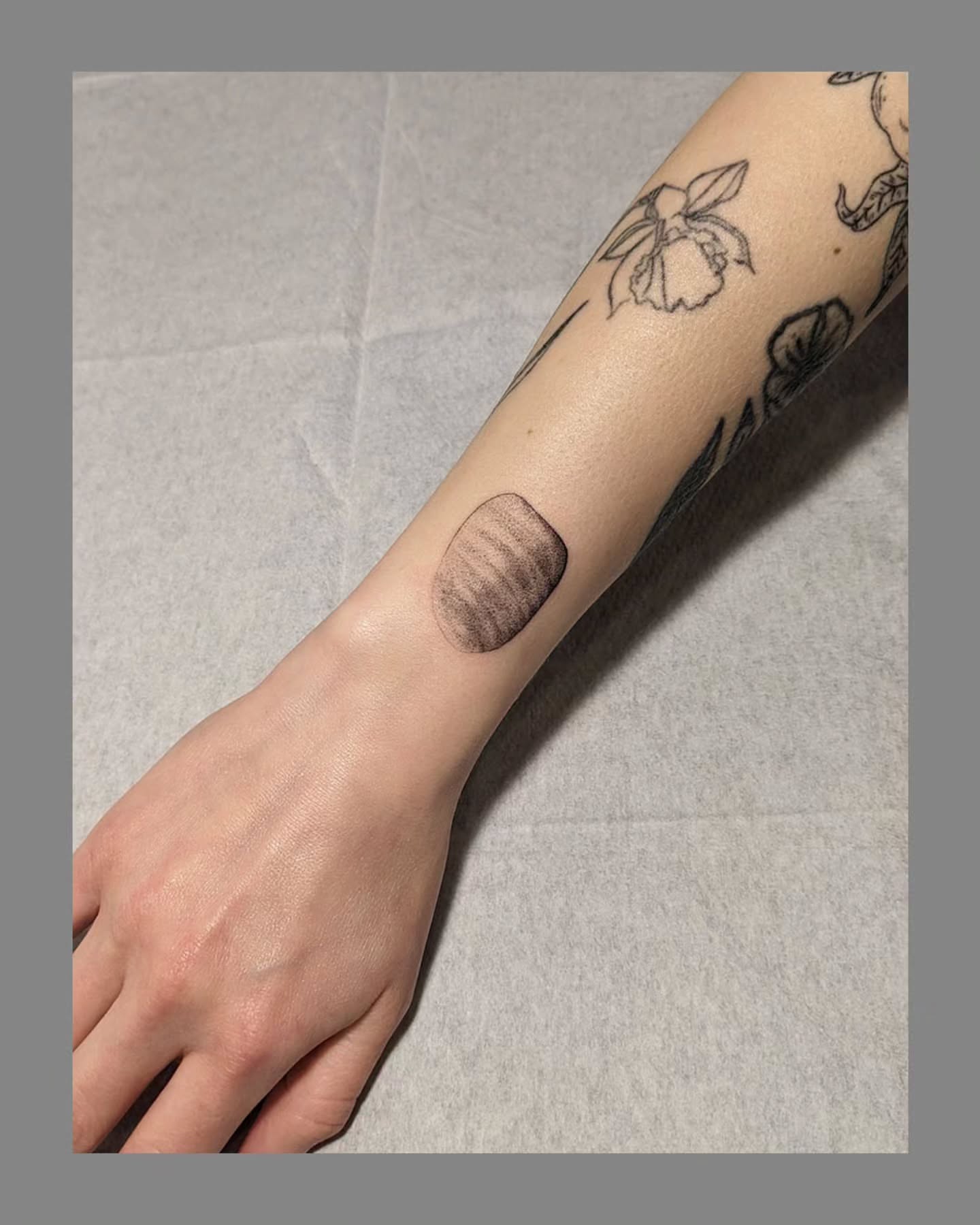 Ribcage black and grey tattoo on the forearm by Marria