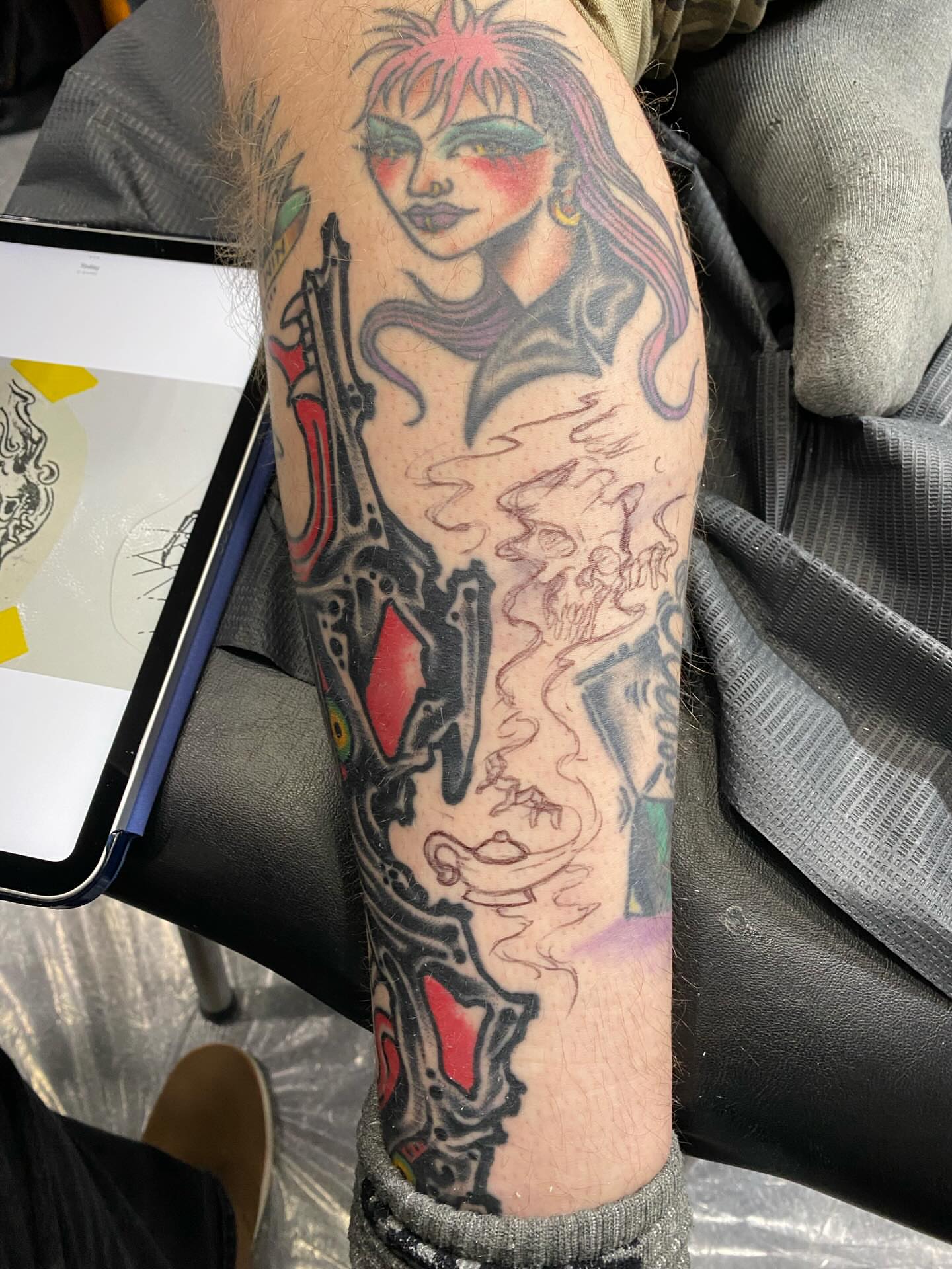 Tattoo by @crazysteviewells — american_traditional, dotwork