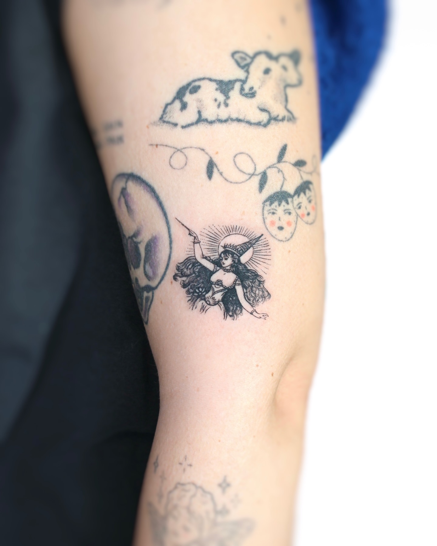 Mythical creature neo-traditional tattoo on the forearm by Tatmostat