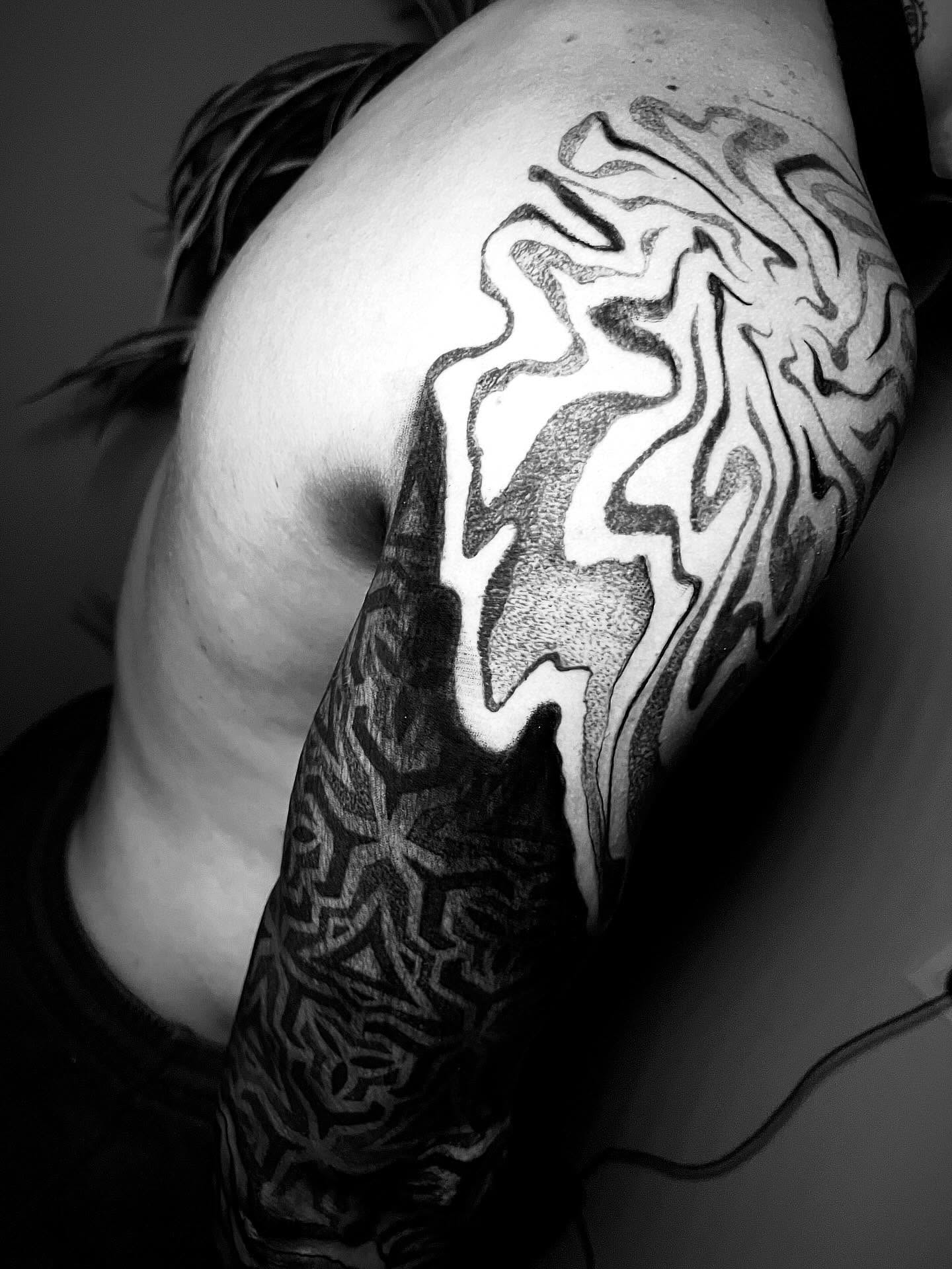Tattoo by @frankendots — dotwork, black_and_grey