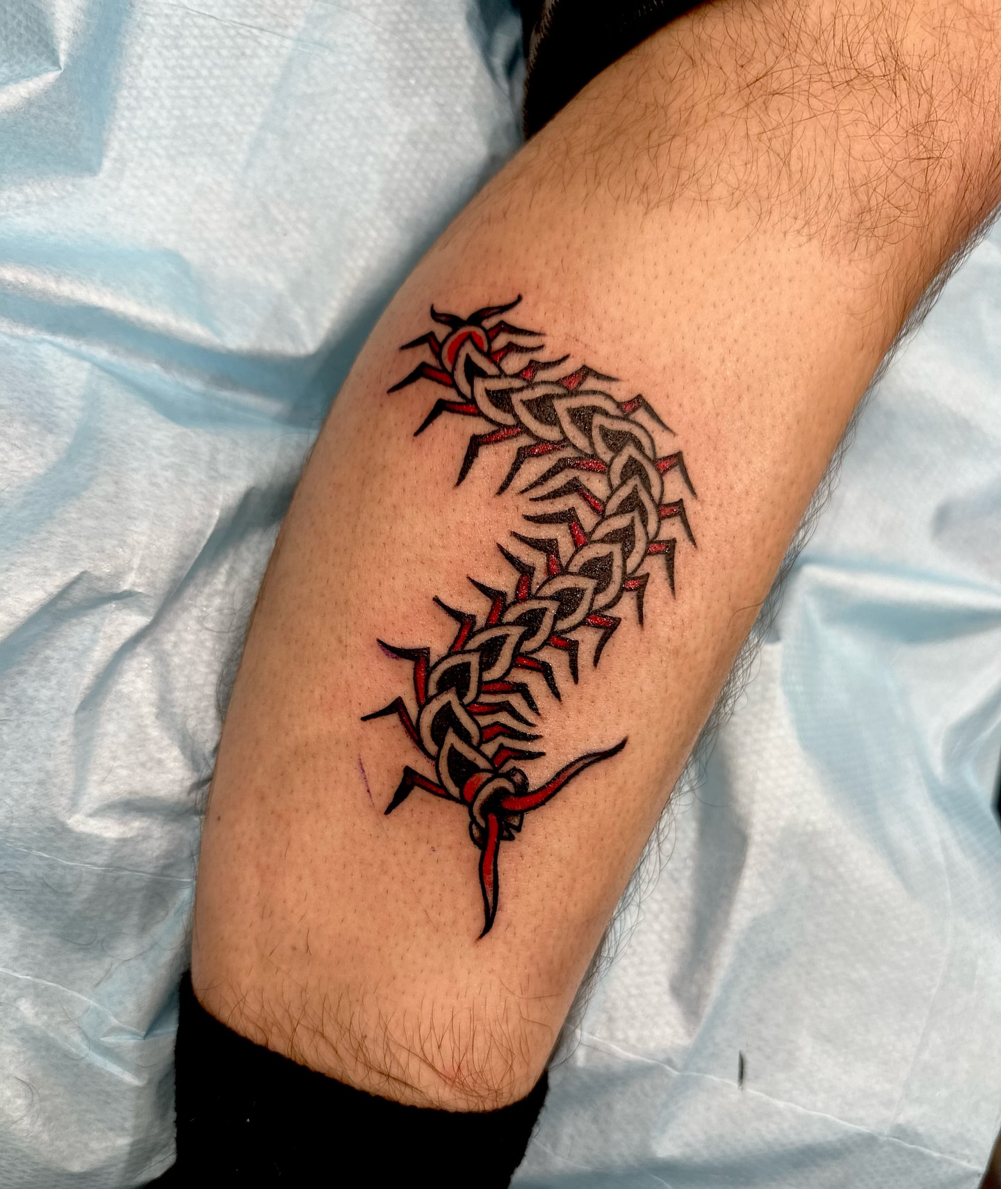 Tattoo by @stacyfevinger — geometric, tribal