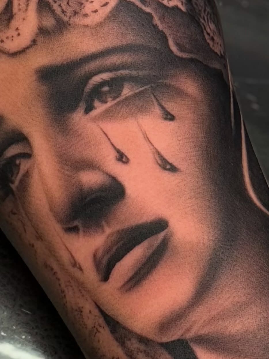Tattoo by @meretattoos — realism, black_and_grey
