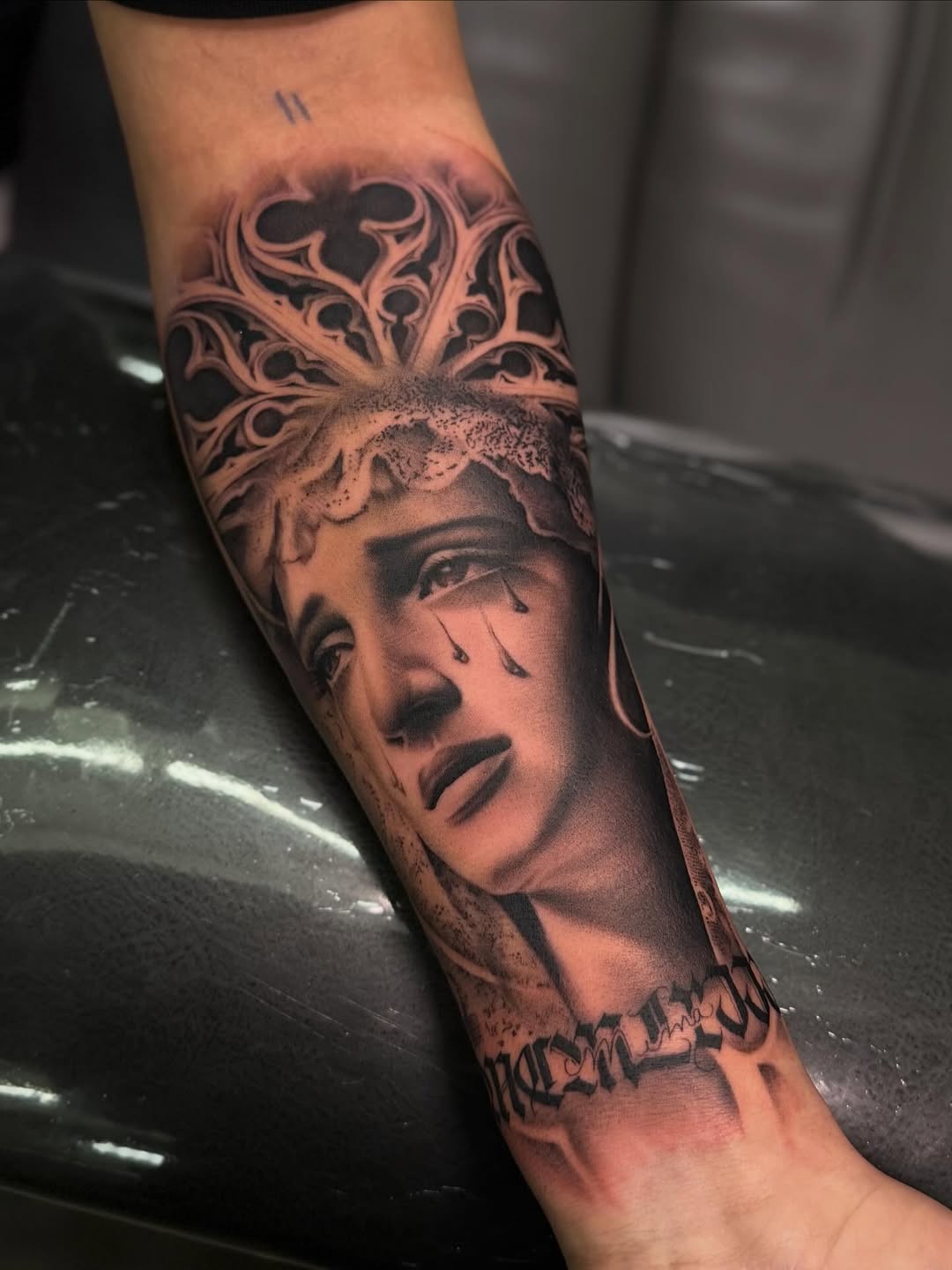 Tattoo by @meretattoos — black_and_grey, realism