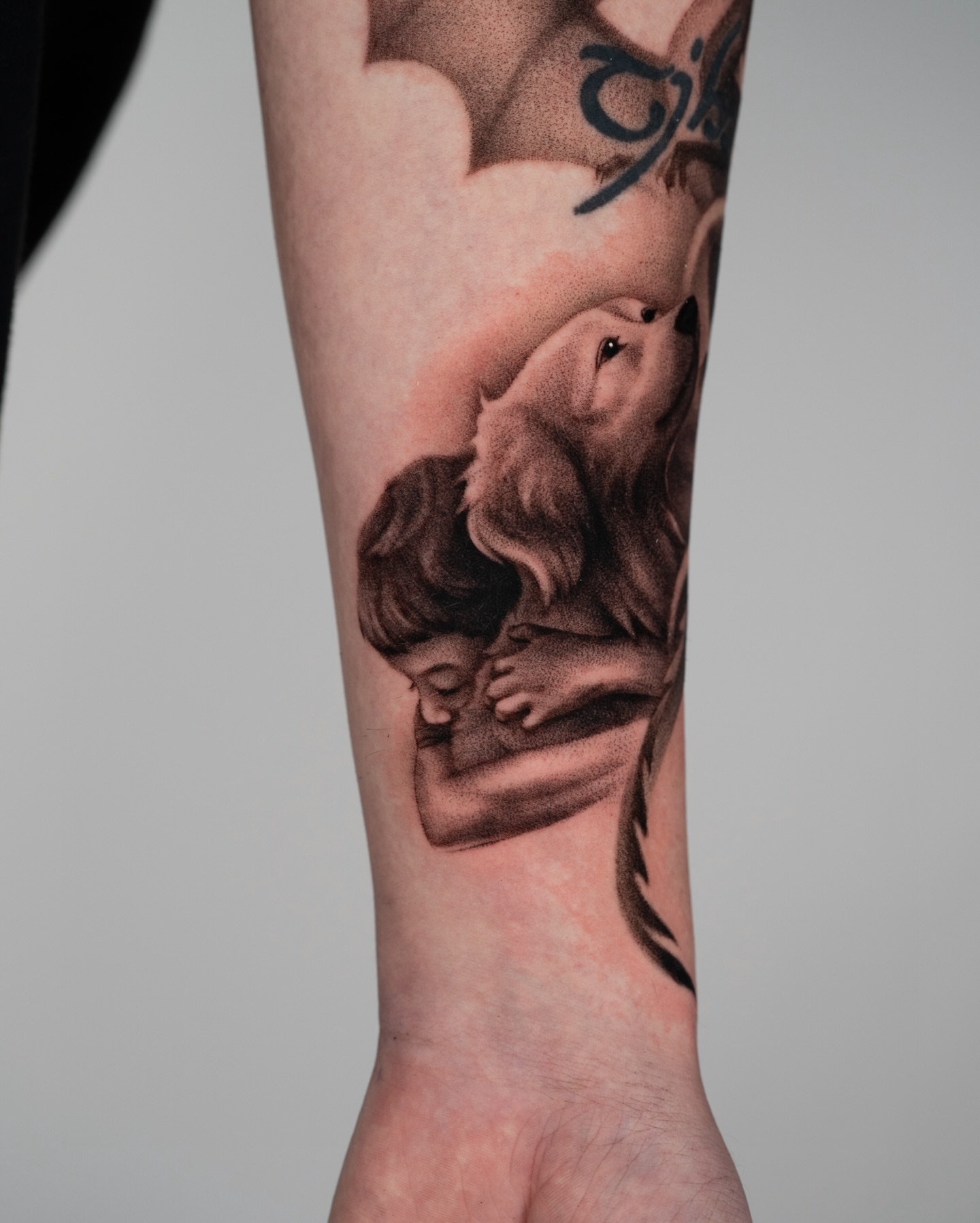 Tattoo by @toki.tattoos — black_and_grey, realism