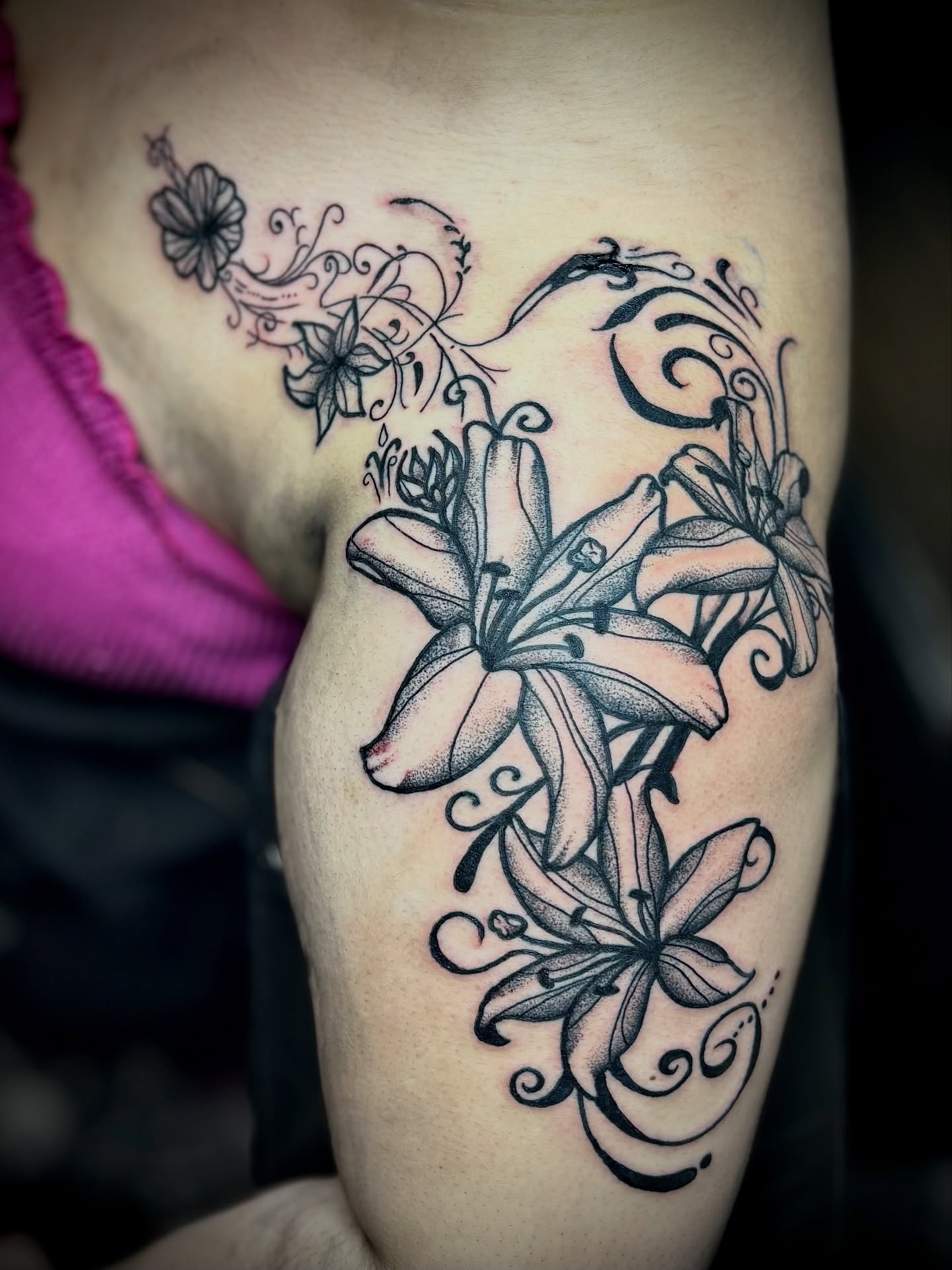 Tattoo by @cursedskintattoos — dotwork