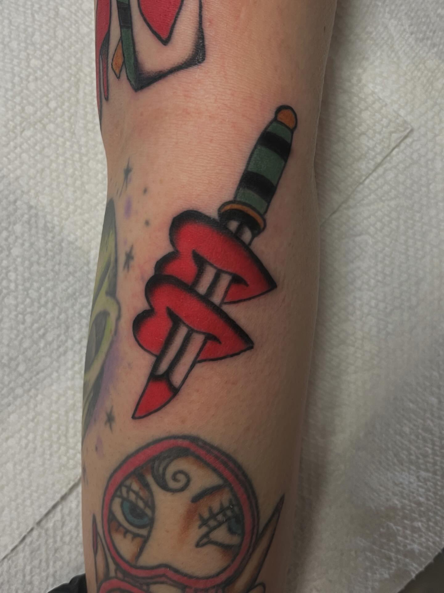 Rocket American traditional tattoo on the forearm by Elizabeth Summers ❨・¨⬮ Traditional Tattoo