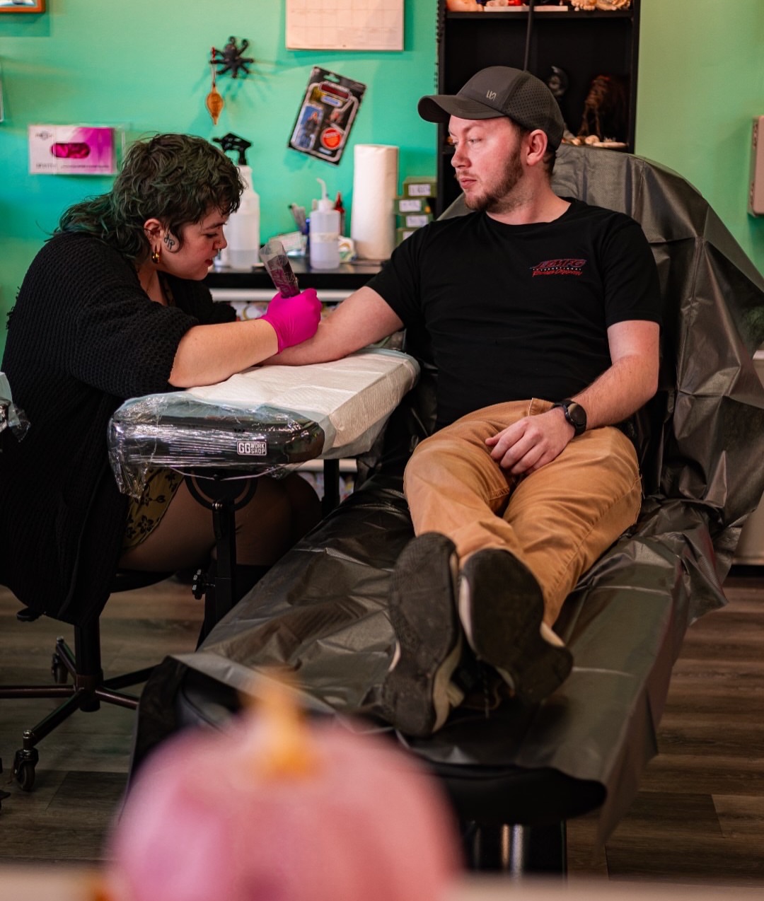 Arm tattoo American traditional tattoo on the upper arm by Bunny Noel