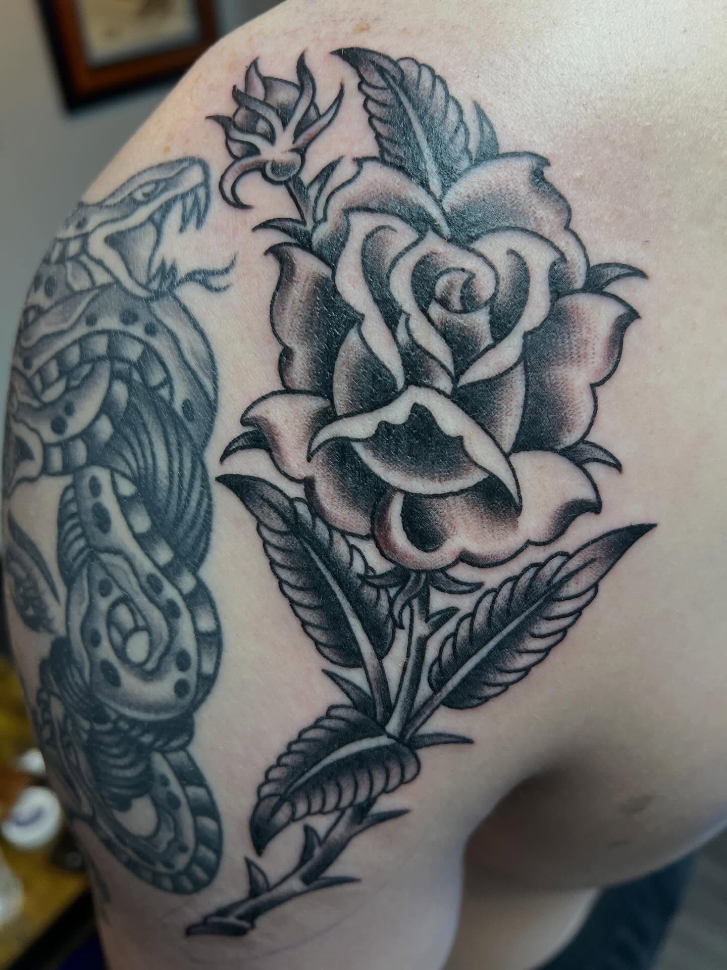 Tattoo by @benriffetattoos — american_traditional, black_and_grey