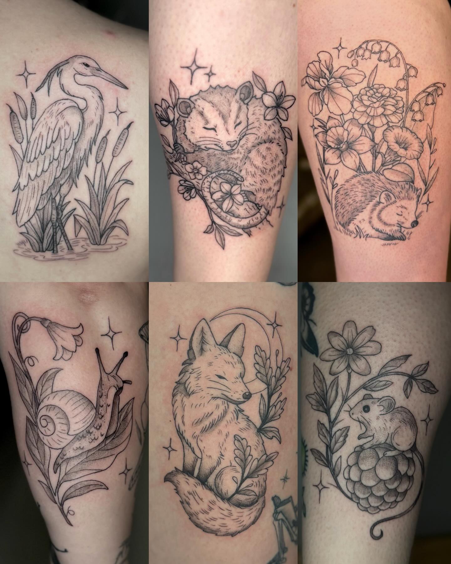 Forest animals realism tattoo on the forearm by Brandi 🕷, Mentor, Ohio