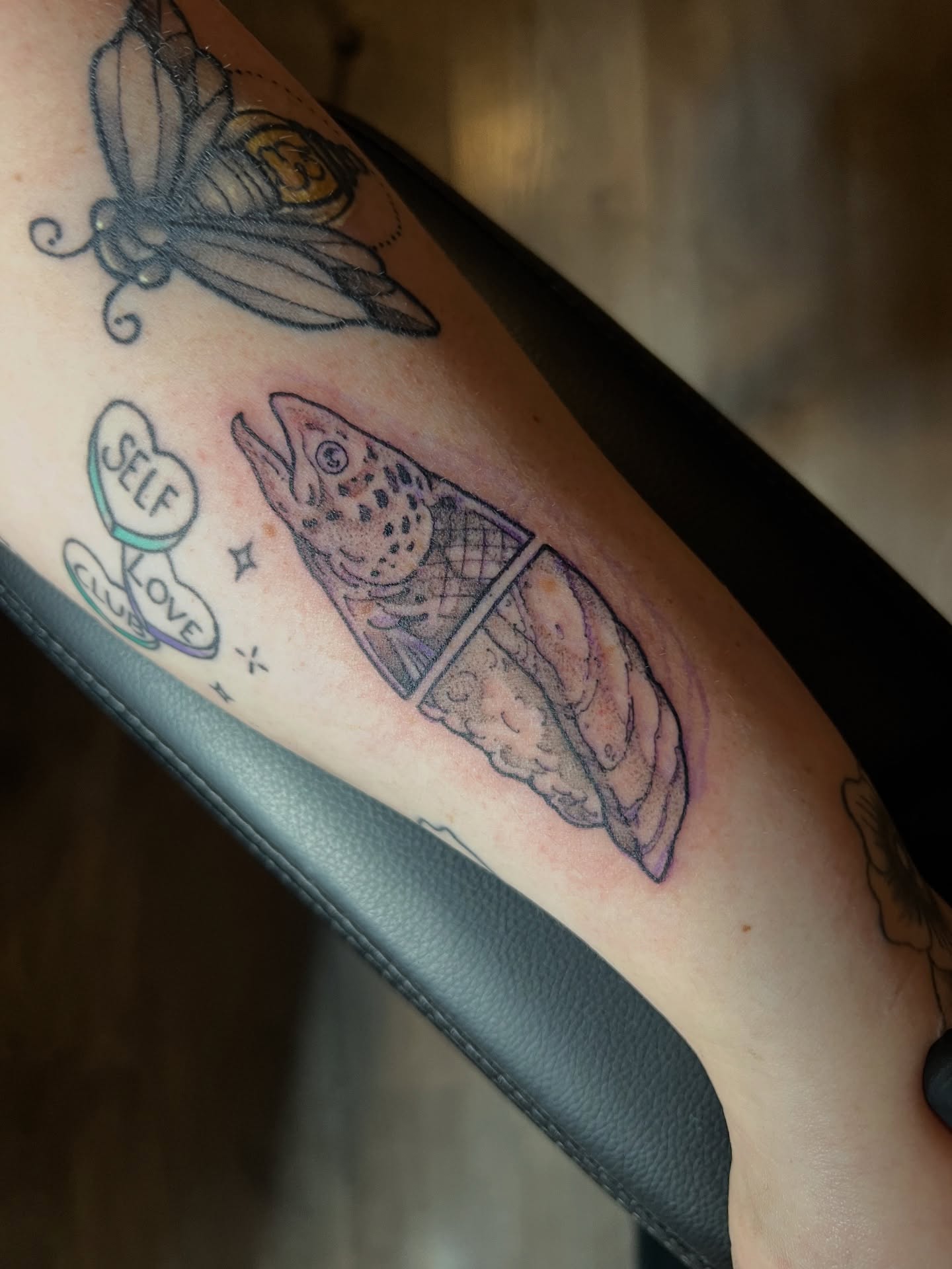 Fish realism tattoo on the forearm by Owen Smith -OEOS- SF
