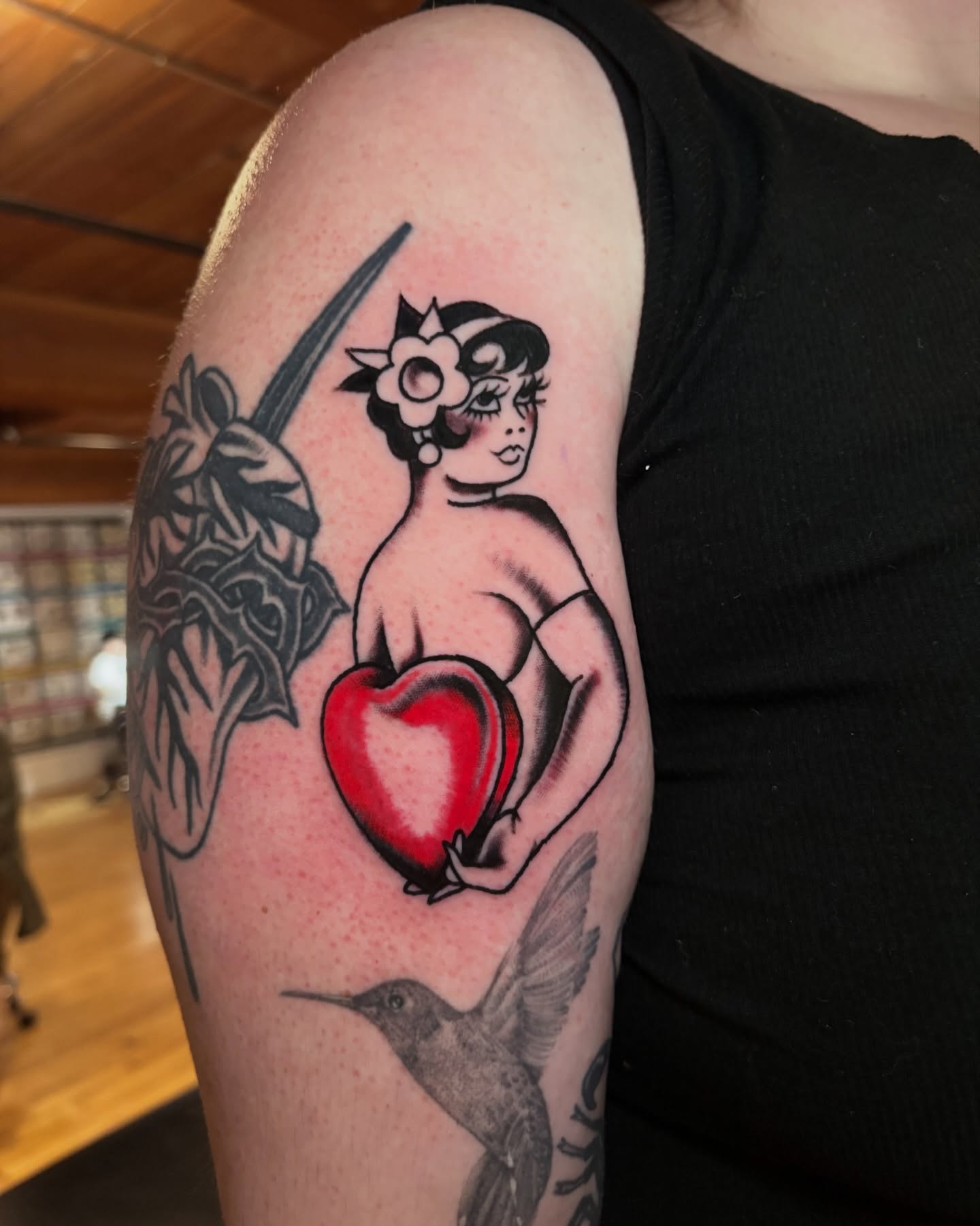 Tattoo by @nickytats — american_traditional, dotwork