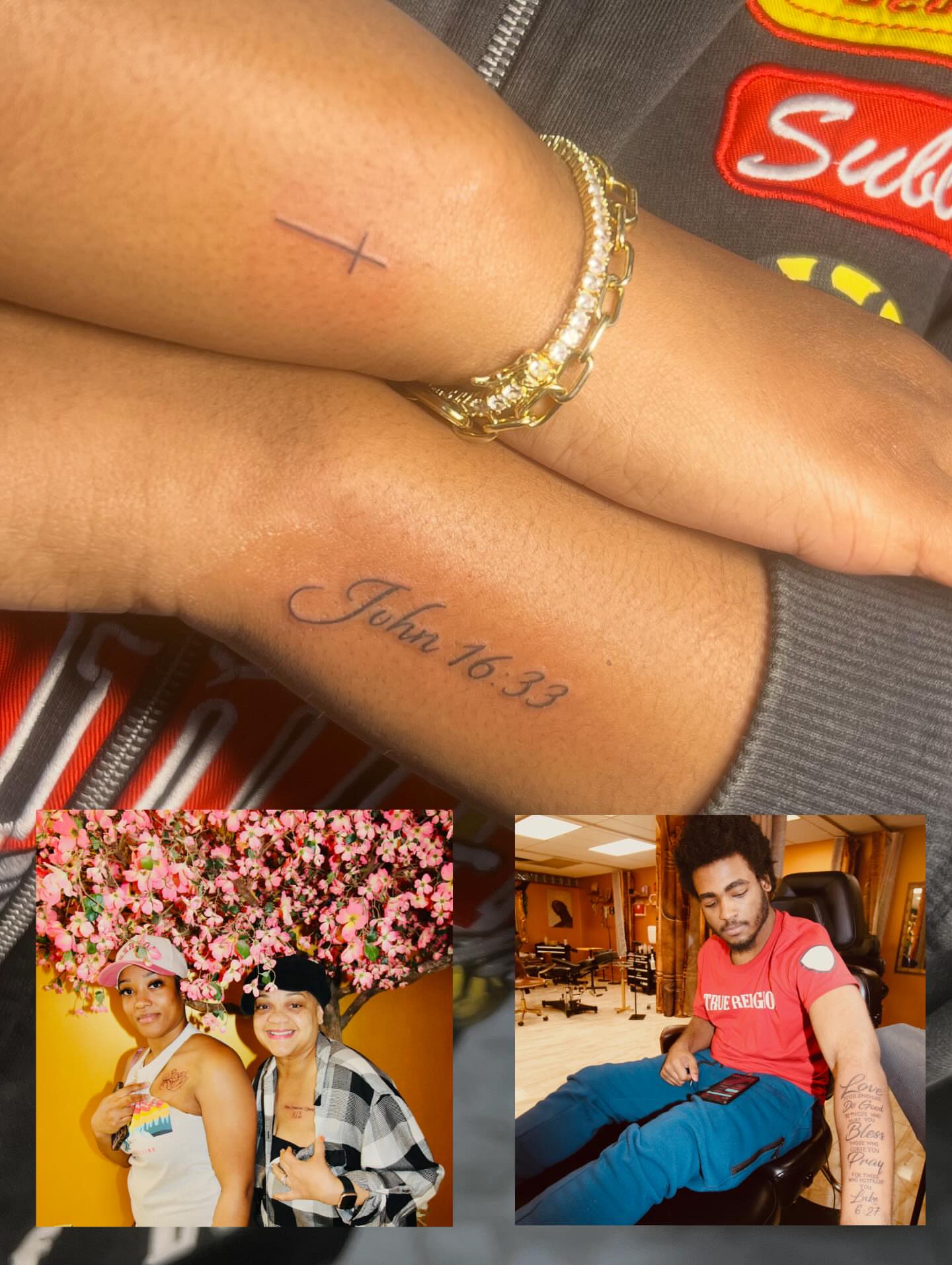 Cross fine line tattoo on the forearm by π’ππ΅π΅π΄ π©°π