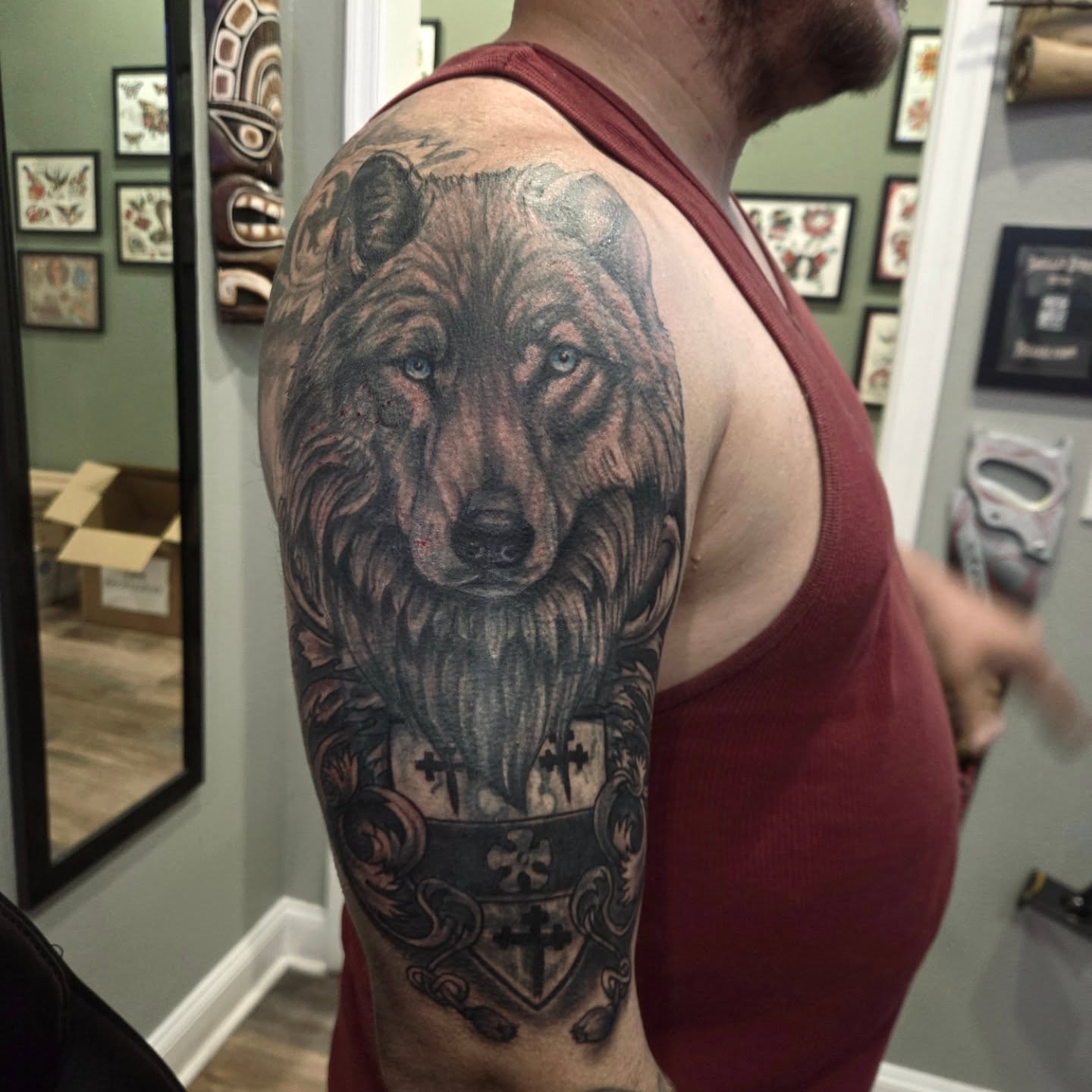 Tattoo by @barryhuffman77 β realism, black_and_grey