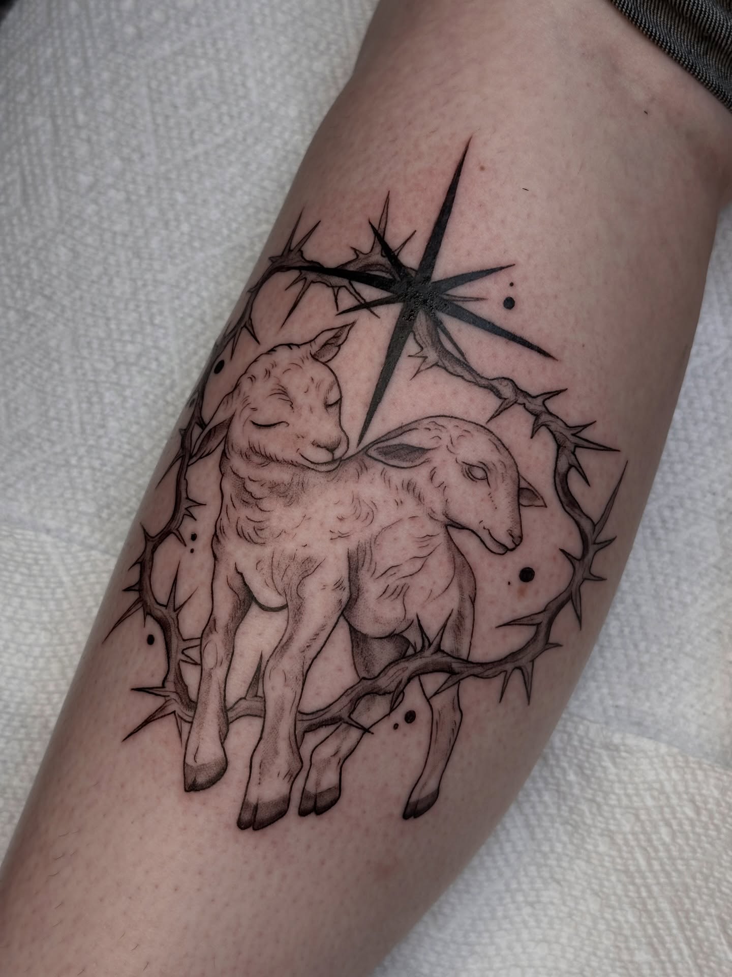 Tattoo by @fathertats โ black_and_grey
