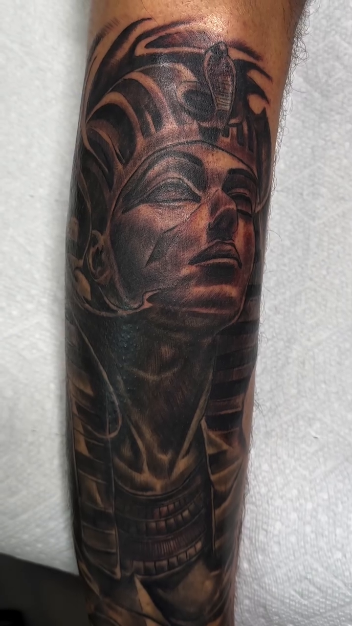 Tattoo by @rockemtatts — dark_realism, black_and_grey