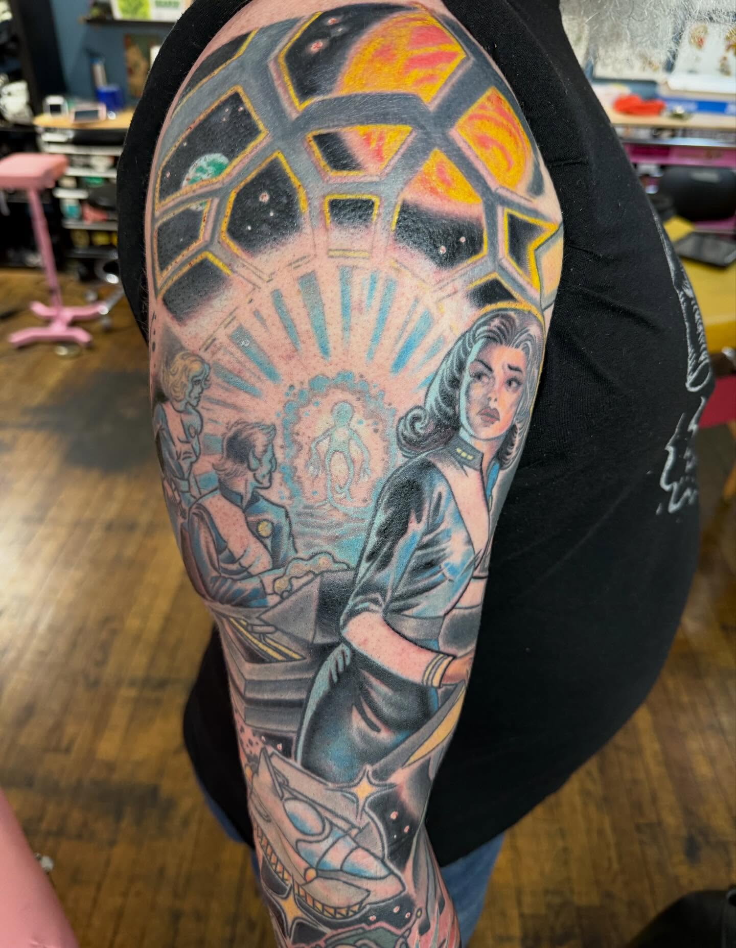 Tattoo by @cyborgbrains — geometric, illustrative