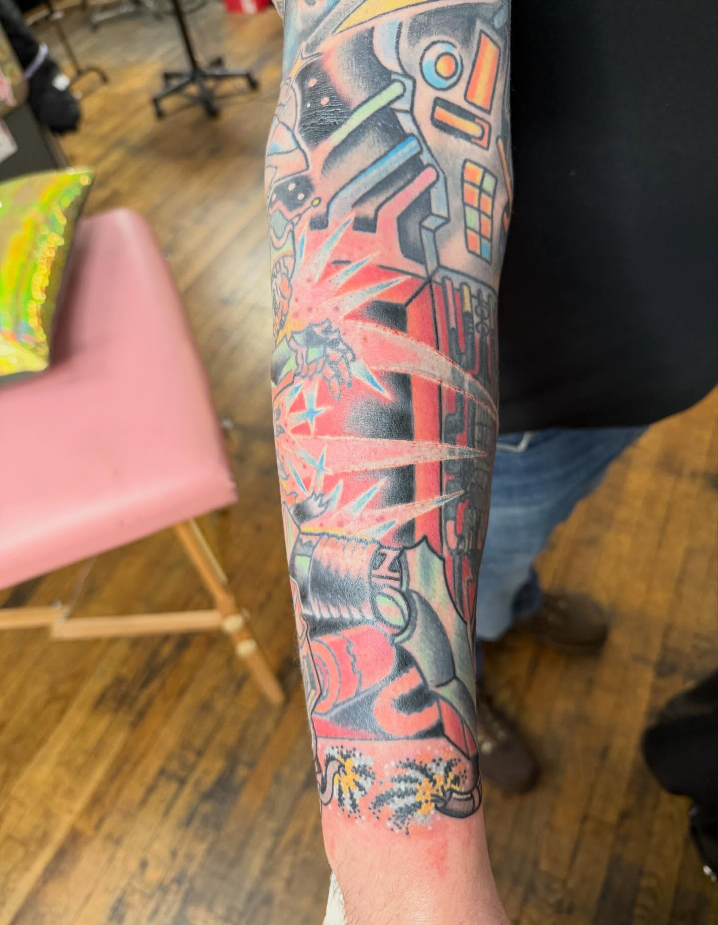 Tattoo by @cyborgbrains — new_school, geometric
