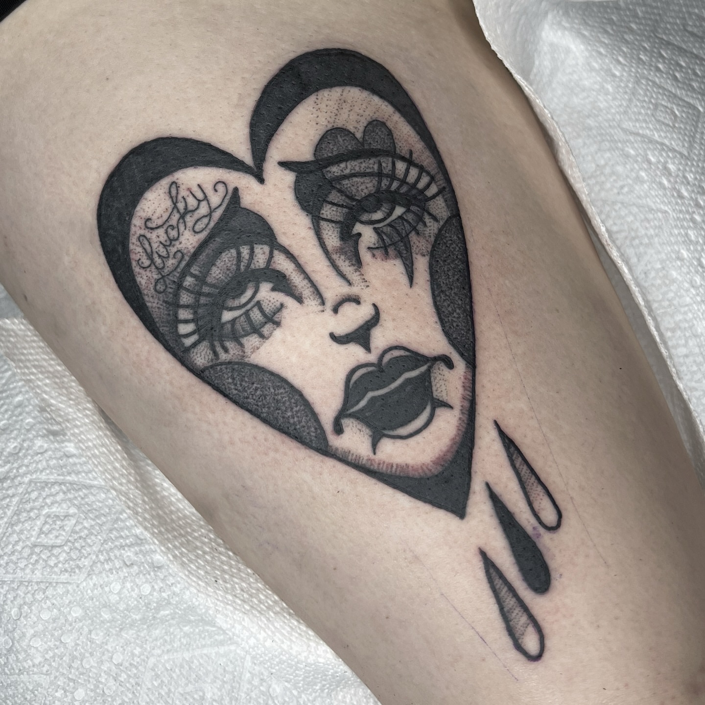 Tattoo by @themeganclifton — dotwork, black_and_grey