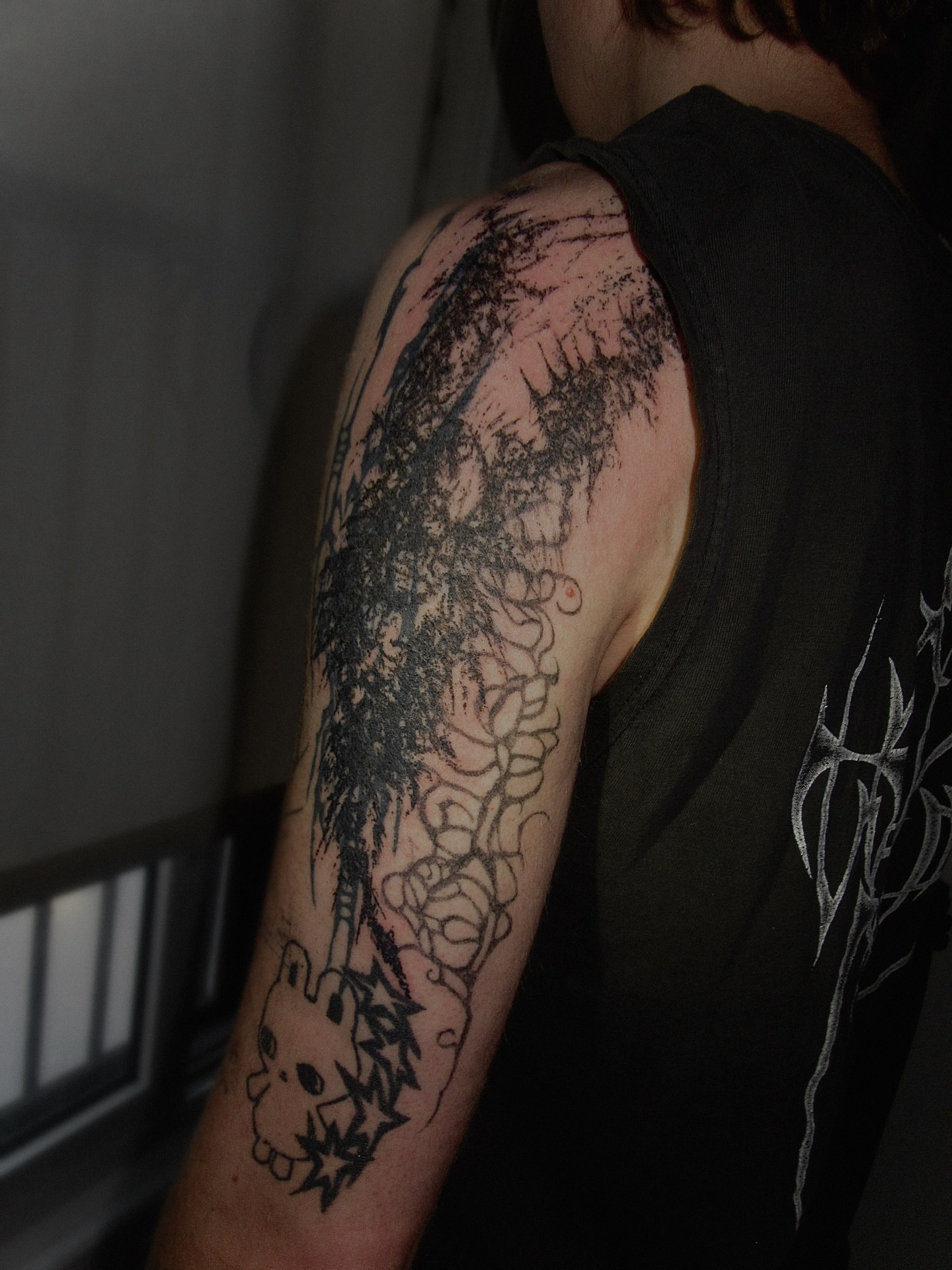 Tattoo by @sacer________ — black_and_grey, dotwork