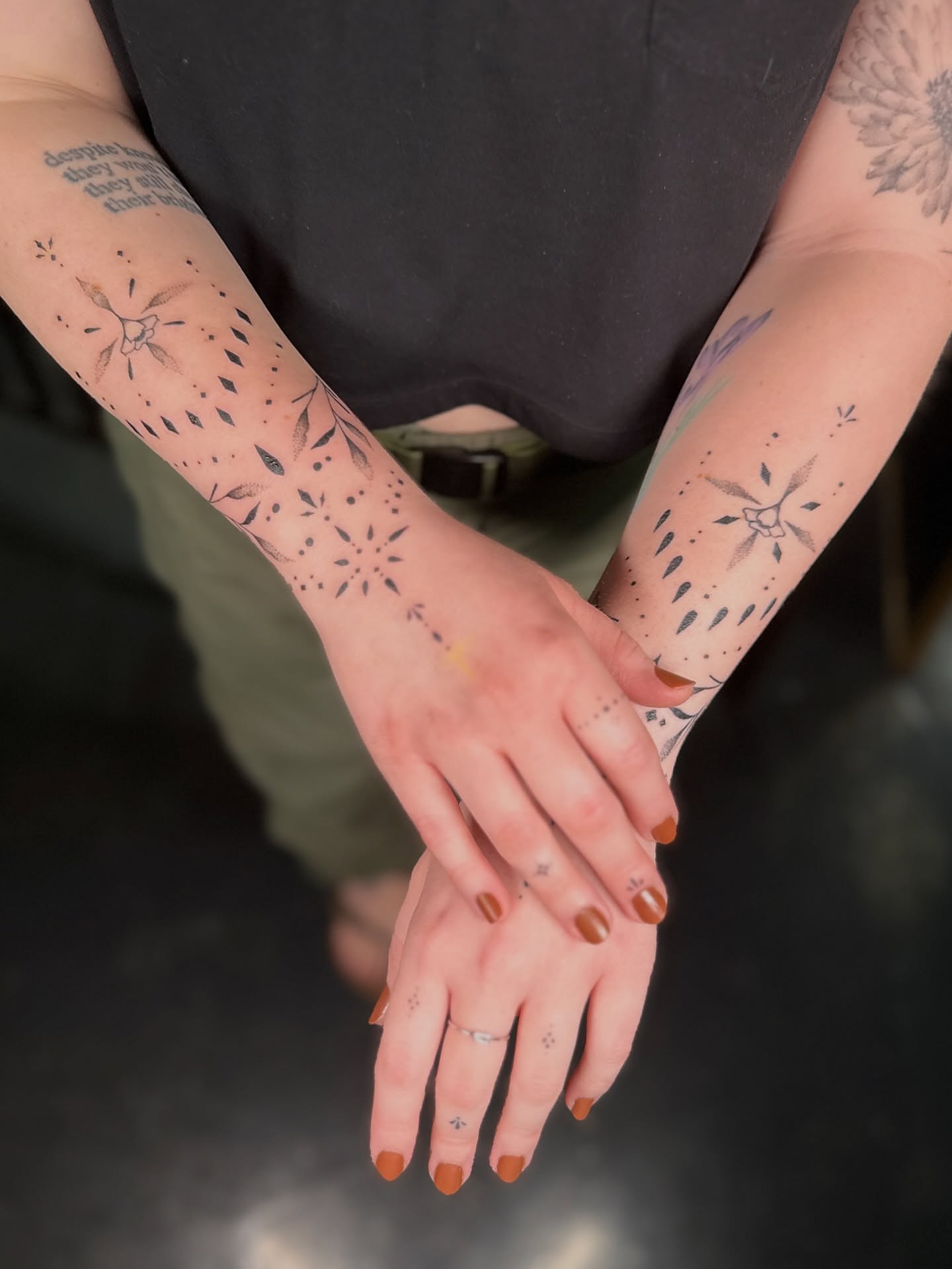 Tattoo by @hayleythomastattoos — dotwork, geometric