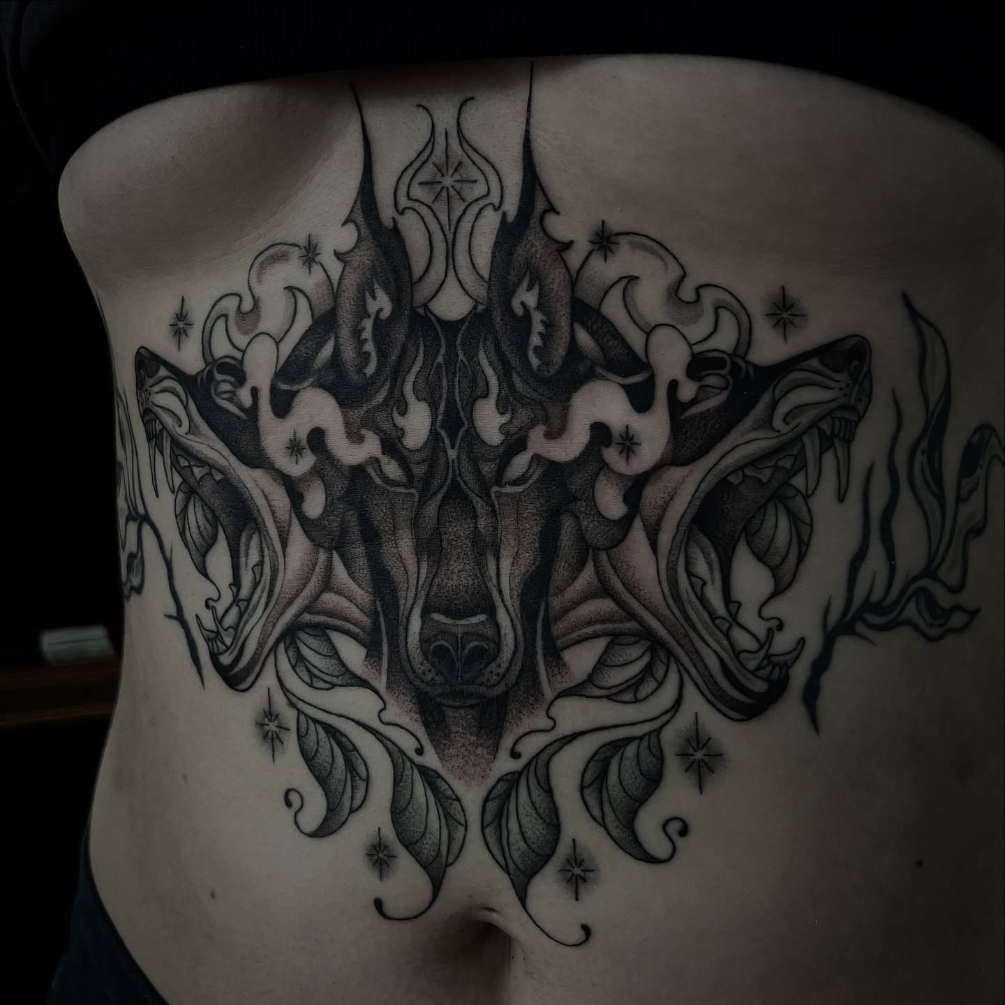 Tattoo by @rachktattoo — black_and_grey, surrealism