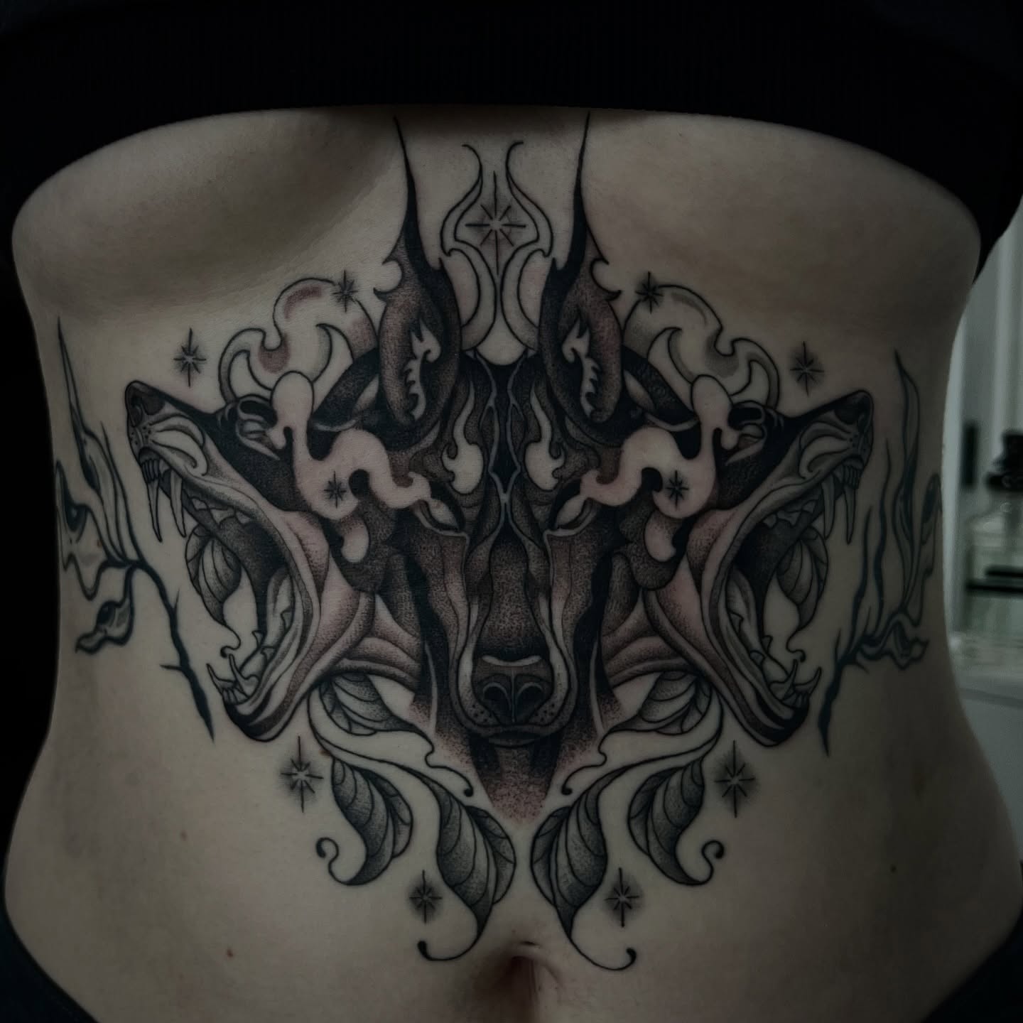 Tattoo by @rachktattoo — black_and_grey, geometric