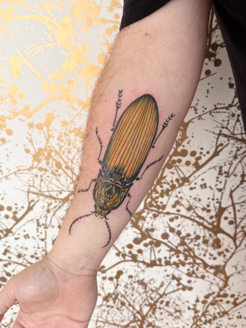 Beetle realism tattoo on the forearm by ⁘ heléna tupou-lisle ⁘
