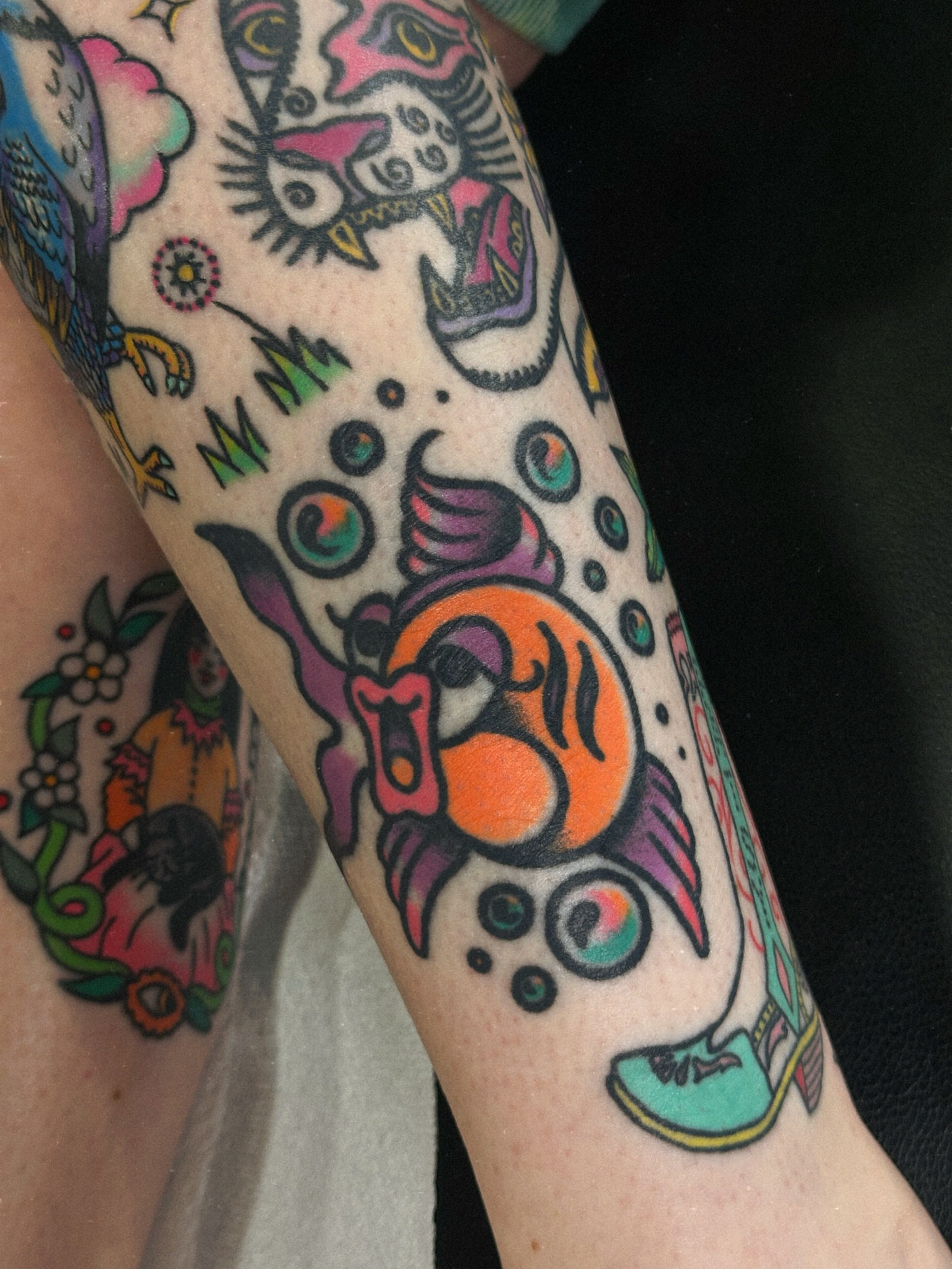 Tattoo by @lindseebeetattoo — surrealism, trash_polka