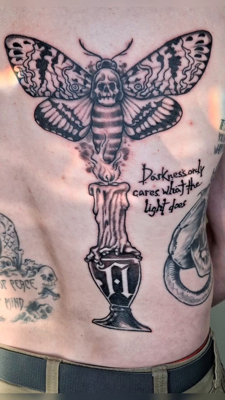 Tattoo by @snakemincey — black_and_grey, realism