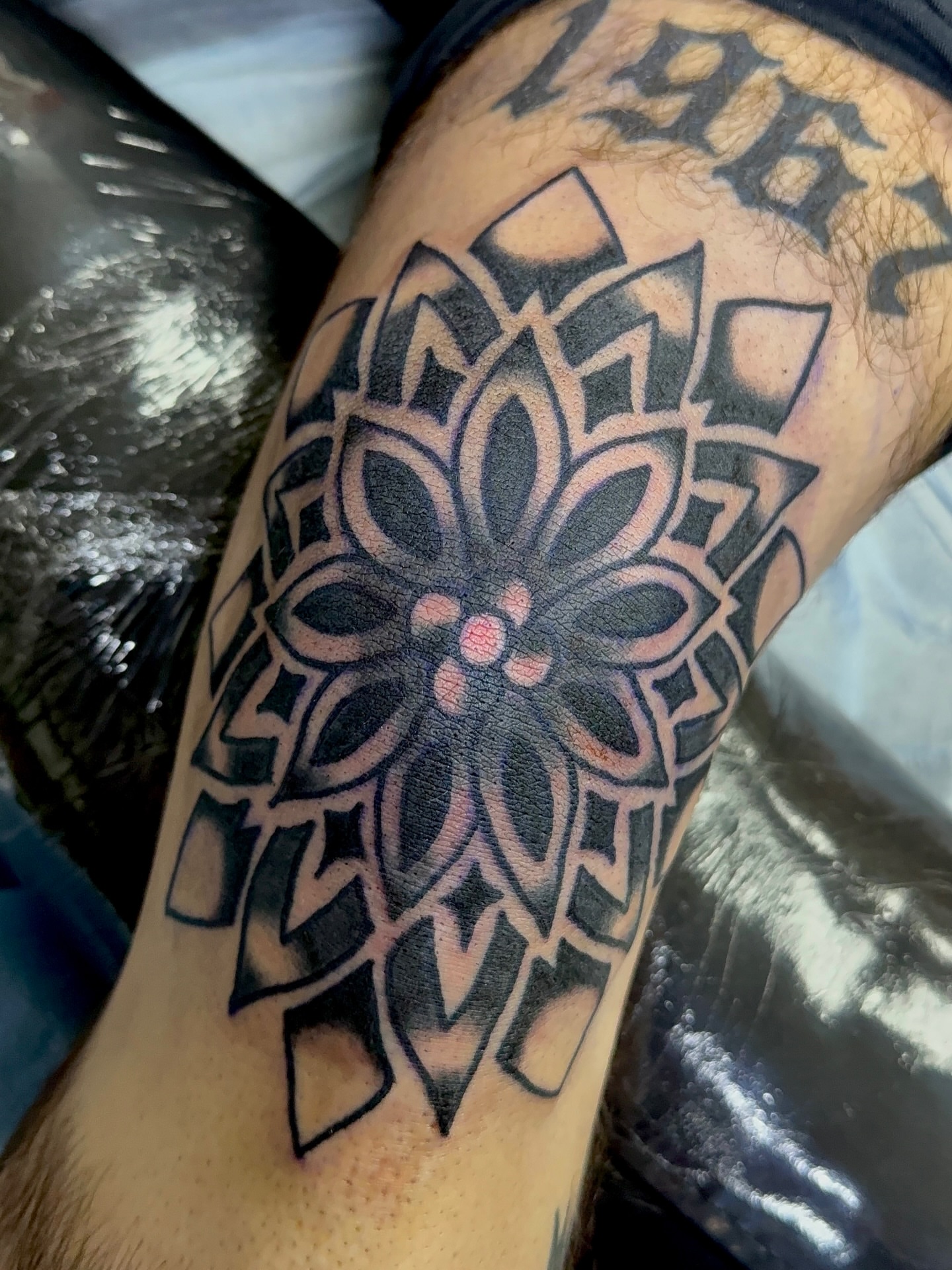 Geometric mandala geometric tattoo on the forearm by VAY