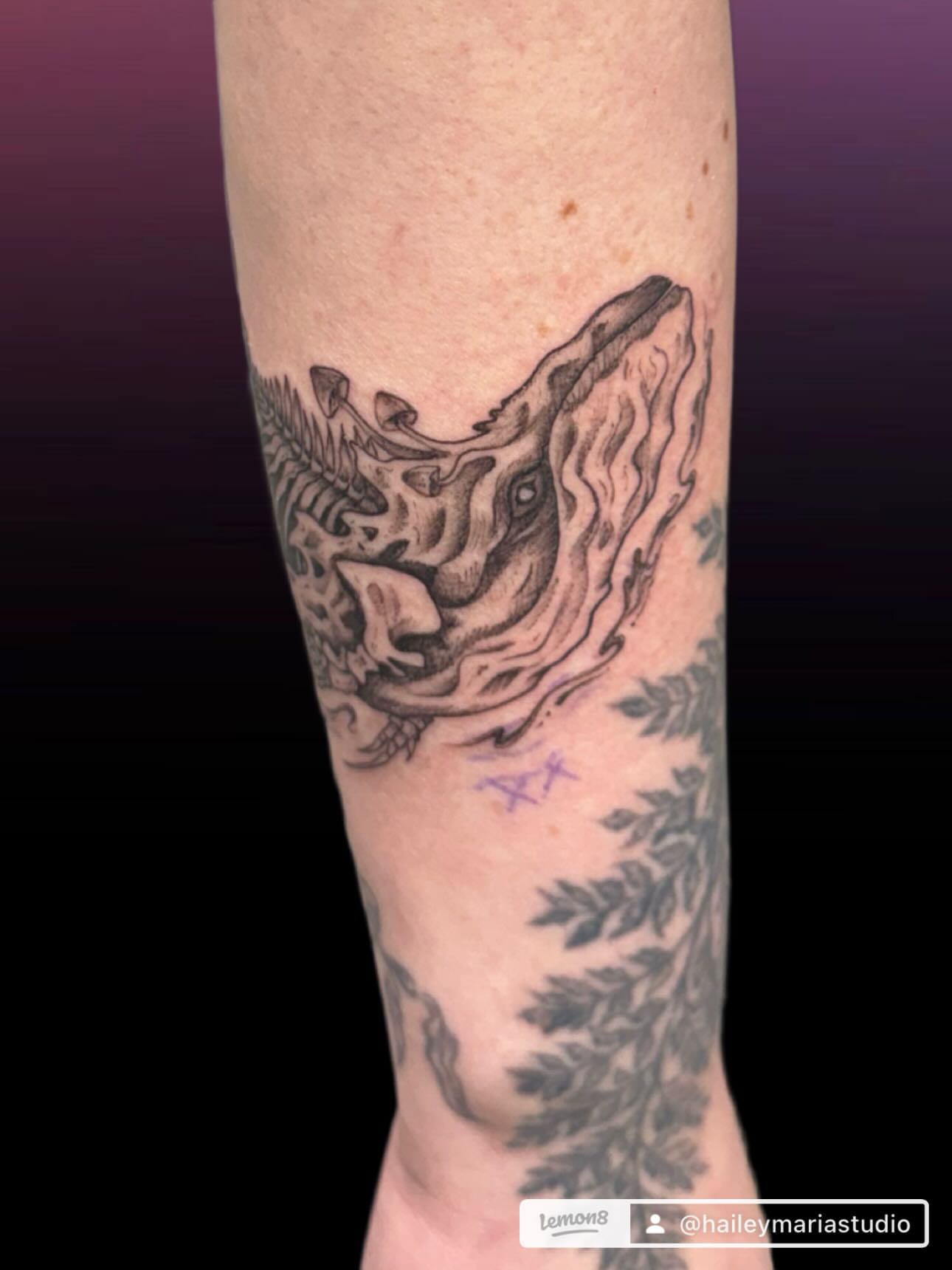 Tattoo by @haileymariastudio — black_and_grey