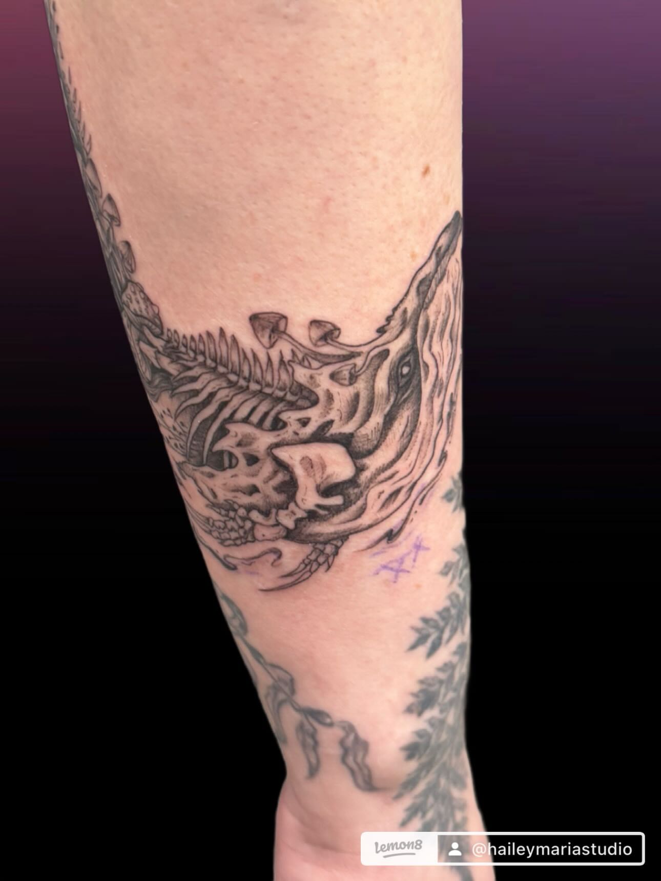 Tattoo by @haileymariastudio — black_and_grey
