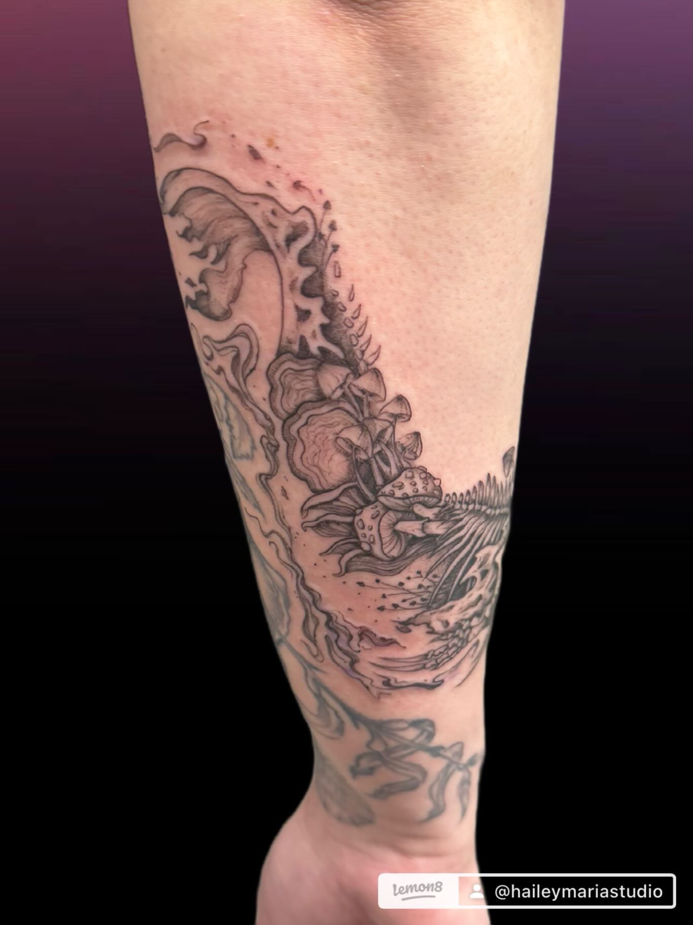 Tattoo by @haileymariastudio — black_and_grey, dotwork