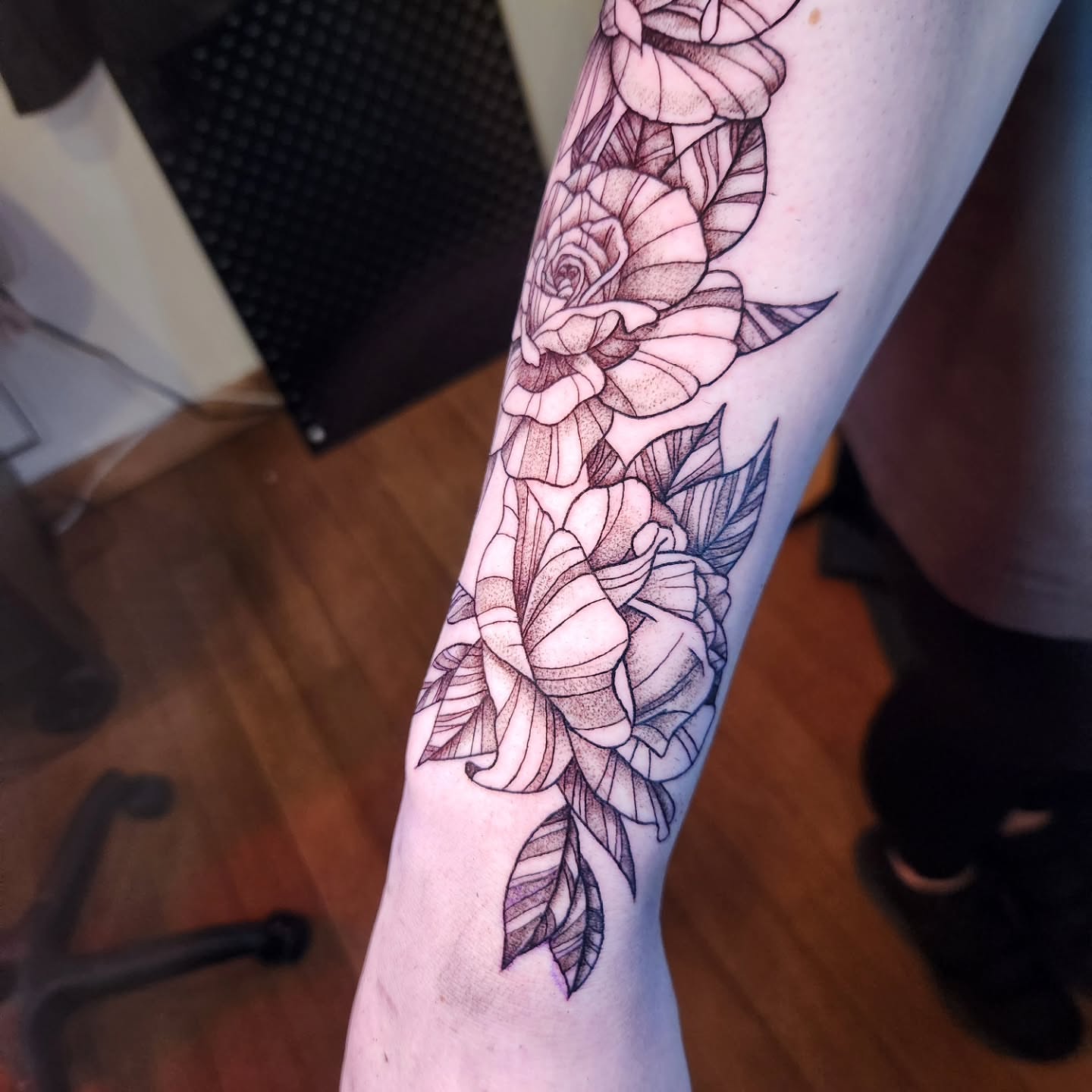 Tattoo by @bongobodyart — black_and_grey